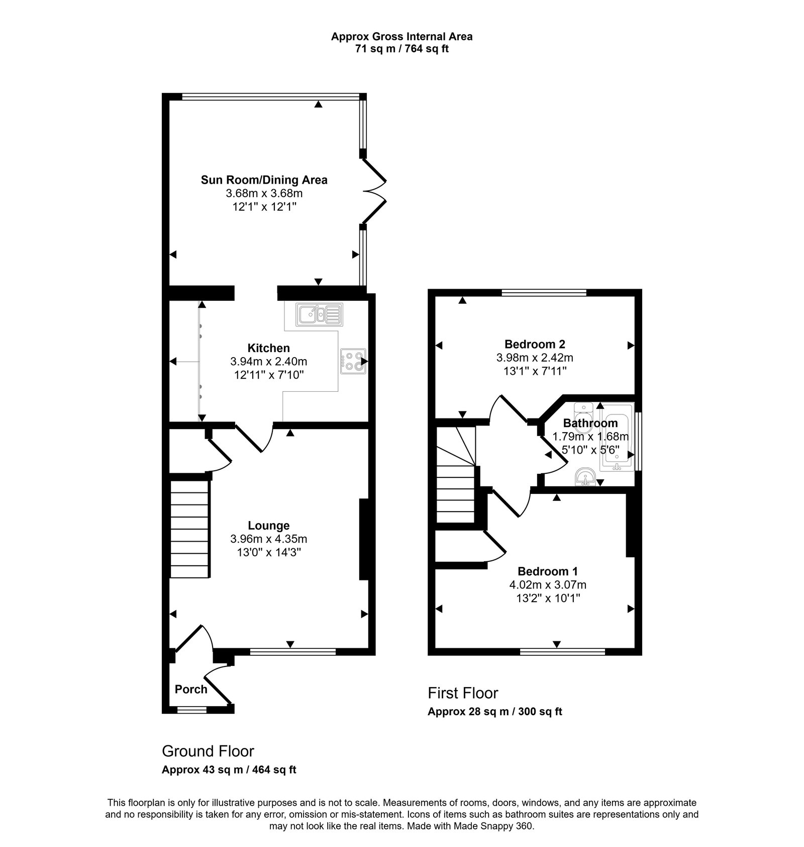 2 bed semi-detached house for sale in Lon Glanfor, Belgrano, LL22 9YQ - Property floorplan