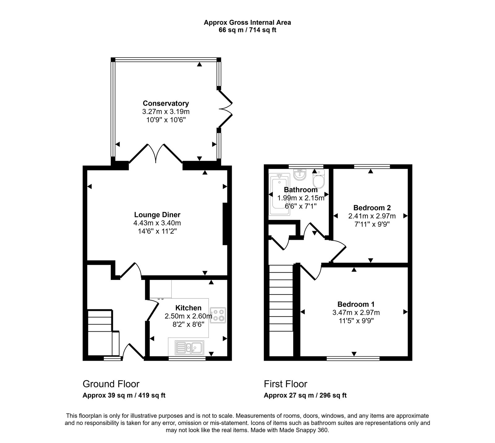 2 bed semi-detached house for sale in Maple Avenue, Rhyl, LL18 4JT - Property floorplan