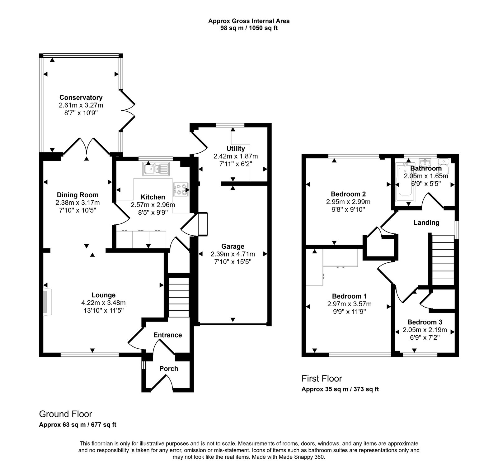 3 bed link detached house for sale in Llwyn Onn, St. Asaph - Property floorplan