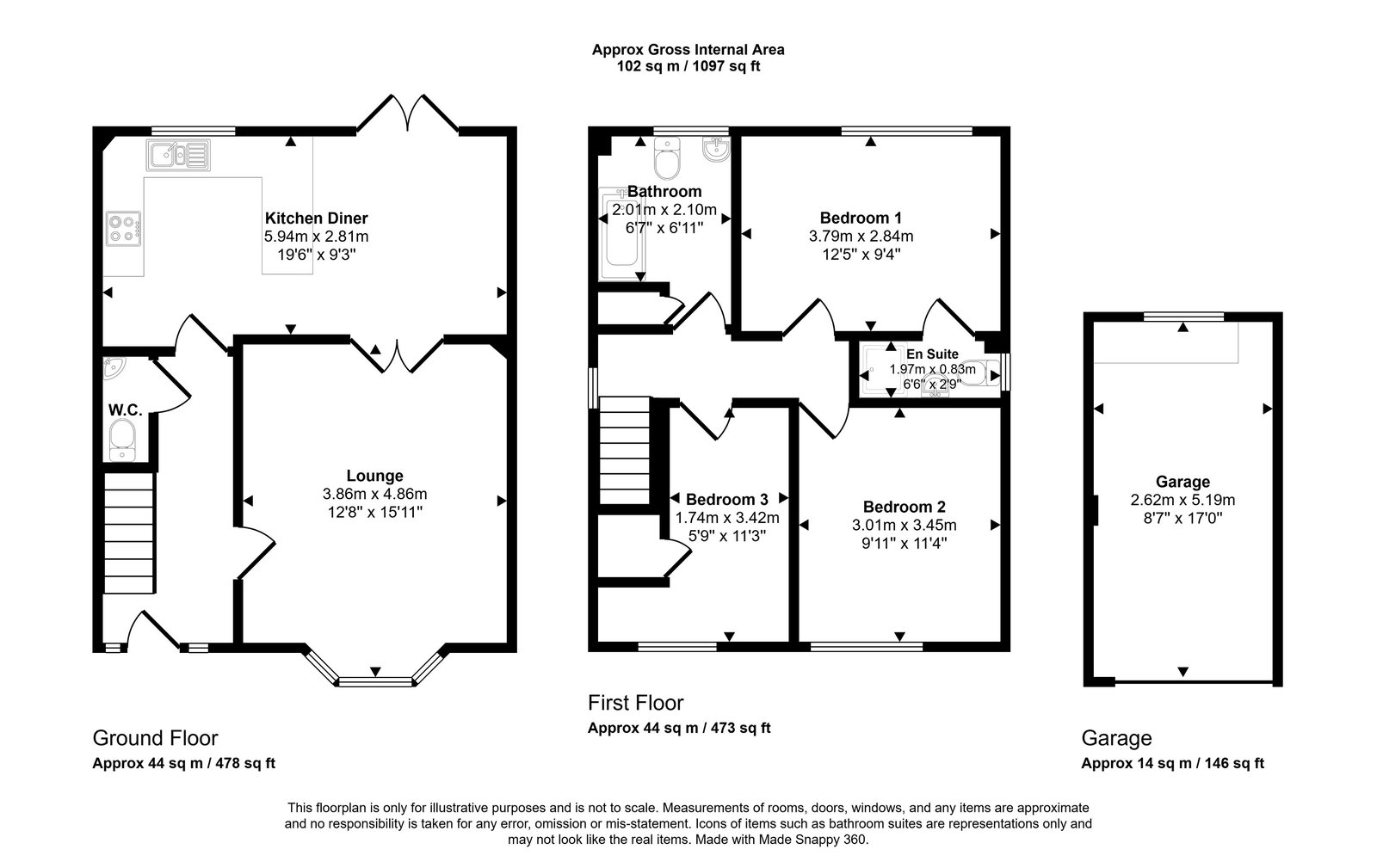 3 bed detached house for sale in Parc Y Castell, Towyn, LL22 9NZ - Property floorplan