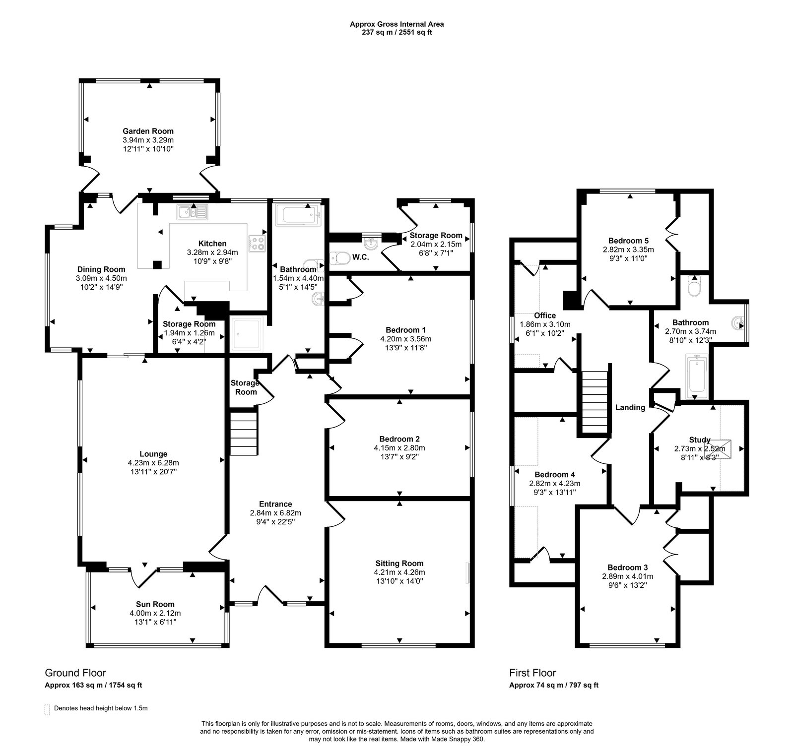 5 bed detached house for sale in High Street, Dyserth - Property floorplan