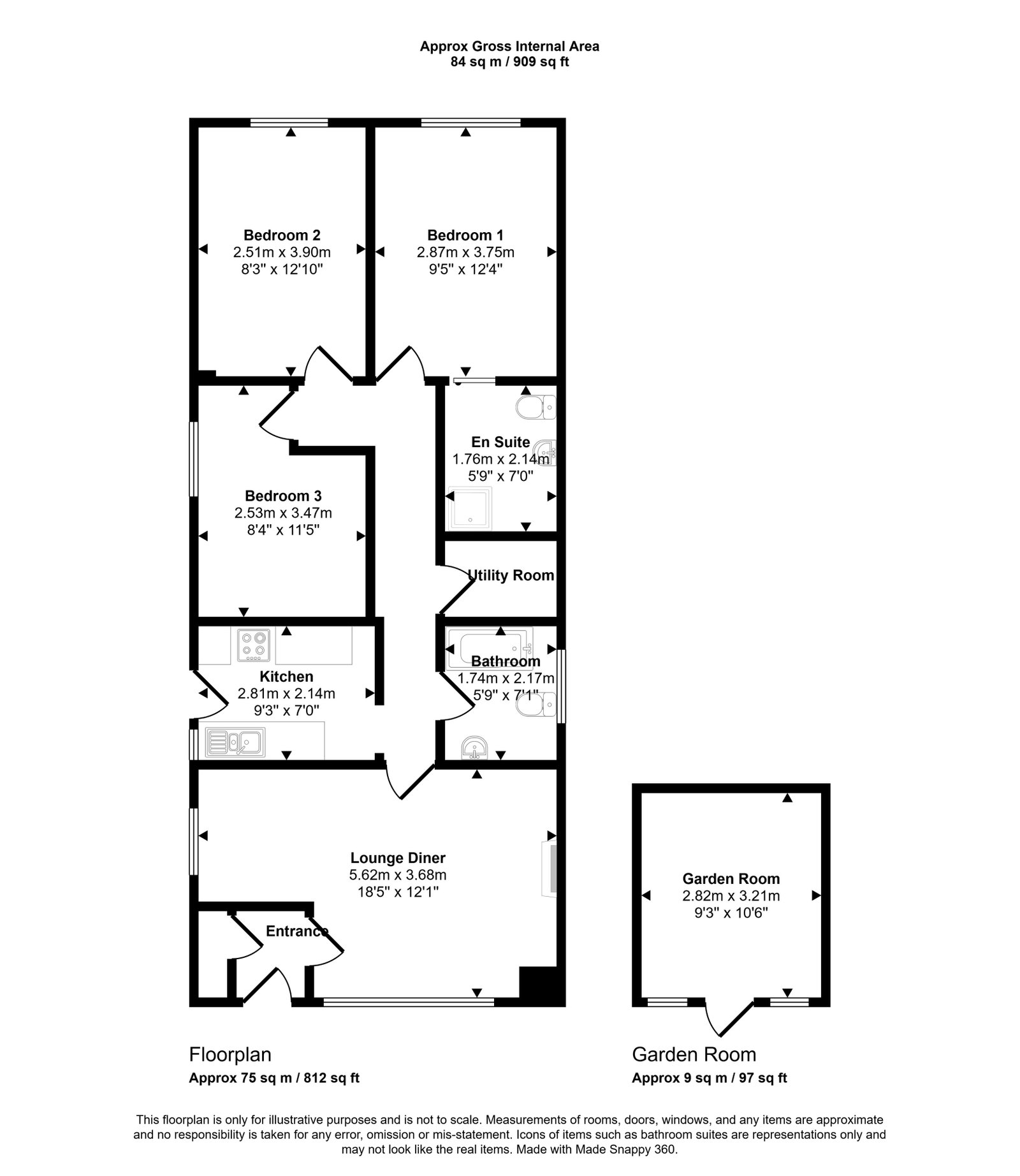 3 bed bungalow for sale in Fforddisa, Prestatyn, LL19 8ED - Property floorplan