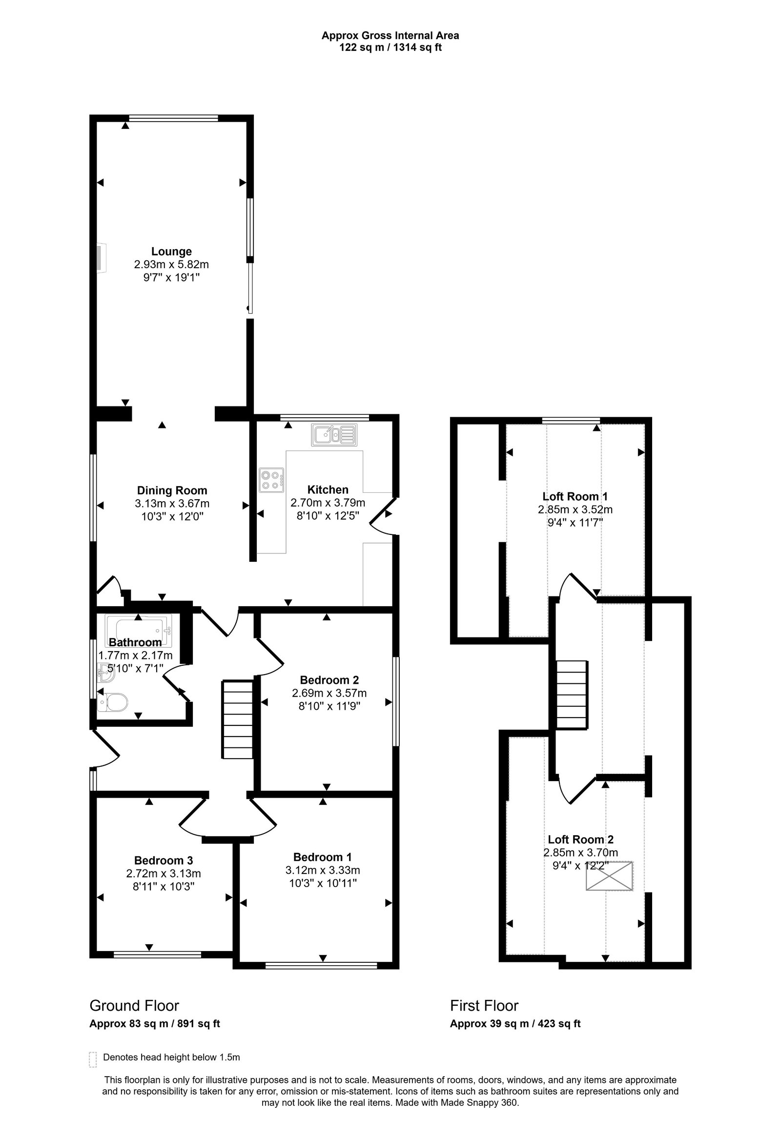 3 bed bungalow for sale in St. Asaph Avenue, Kinmel Bay, LL18 5EY - Property floorplan