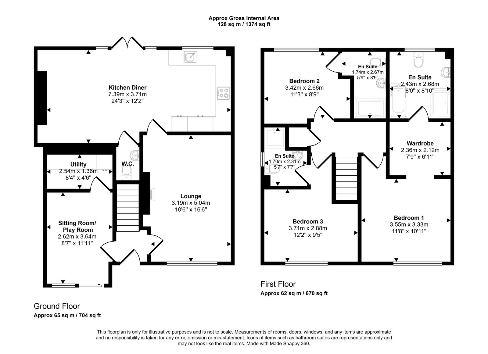 3 bed detached house for sale in Rhodfa Ty Tyn, St Asaph , LL17 0FE - Property floorplan