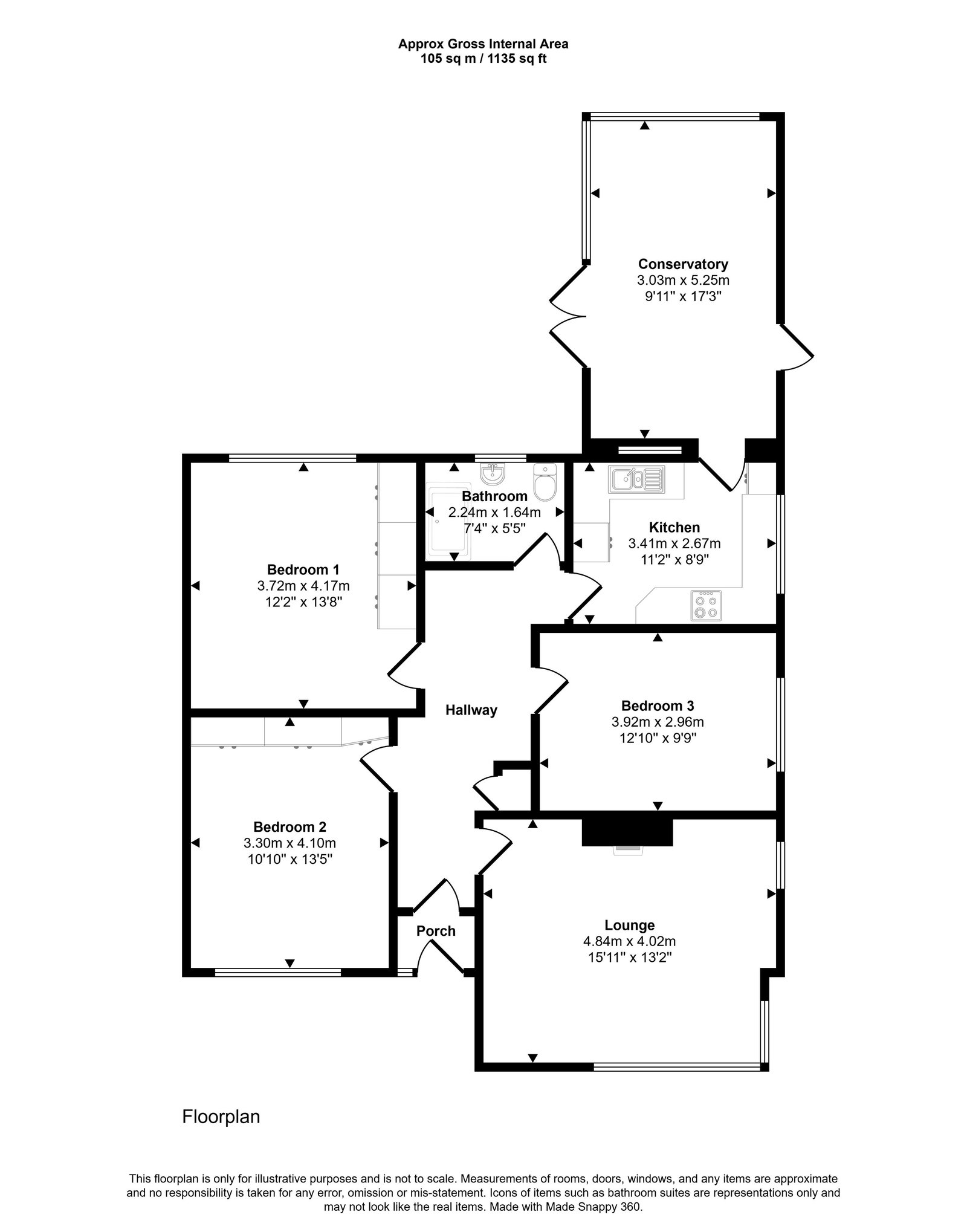 3 bed bungalow for sale in Ffordd Nant, Rhuddlan, LL18 2SW - Property floorplan