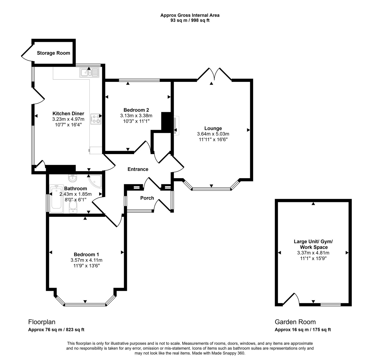 2 bed bungalow for sale in Lower Foel Road, Dyserth, LL18 6AT - Property floorplan
