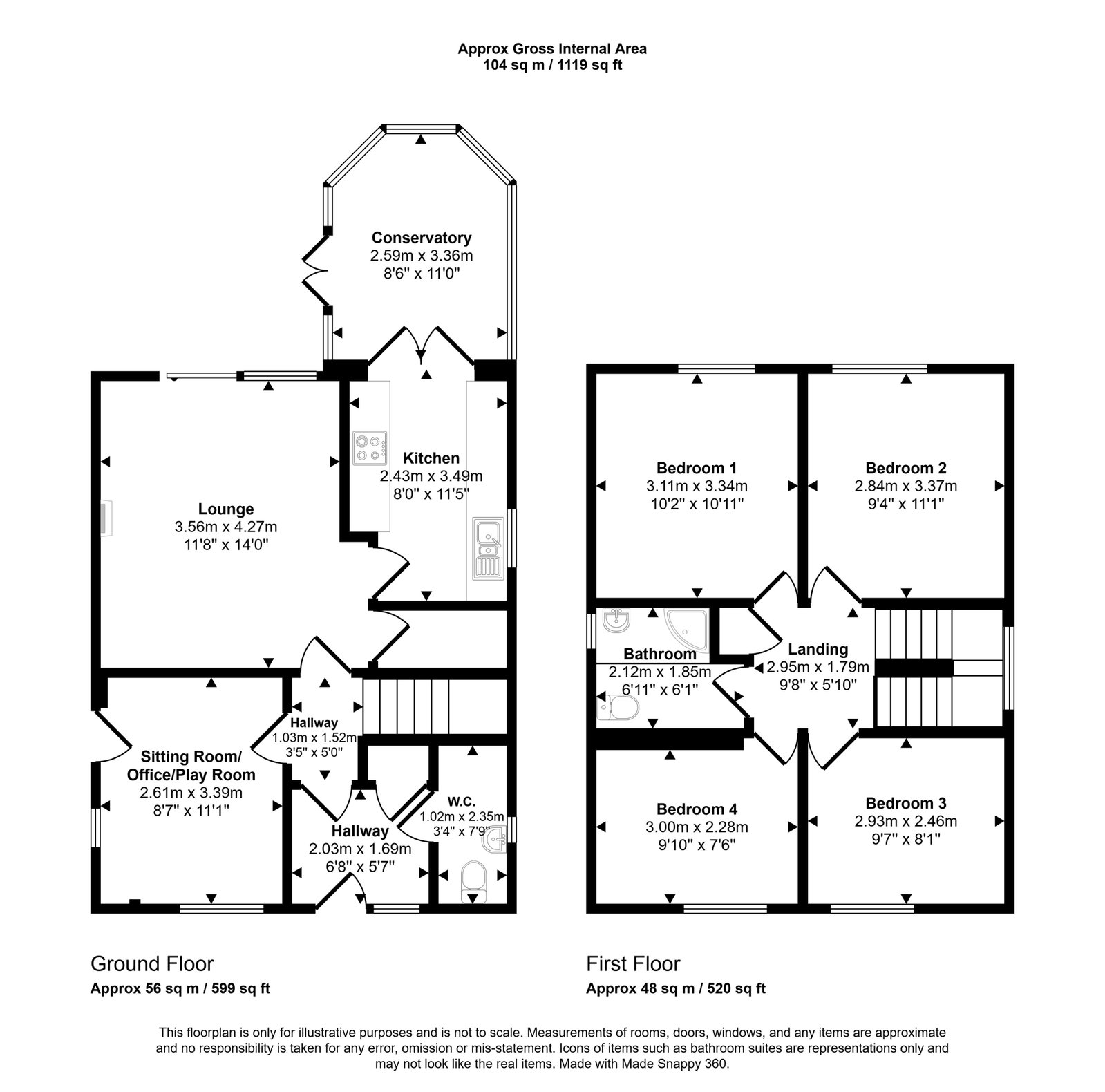 4 bed detached house for sale in Rhodfa Gofer, Dyserth, LL18 6LP - Property floorplan