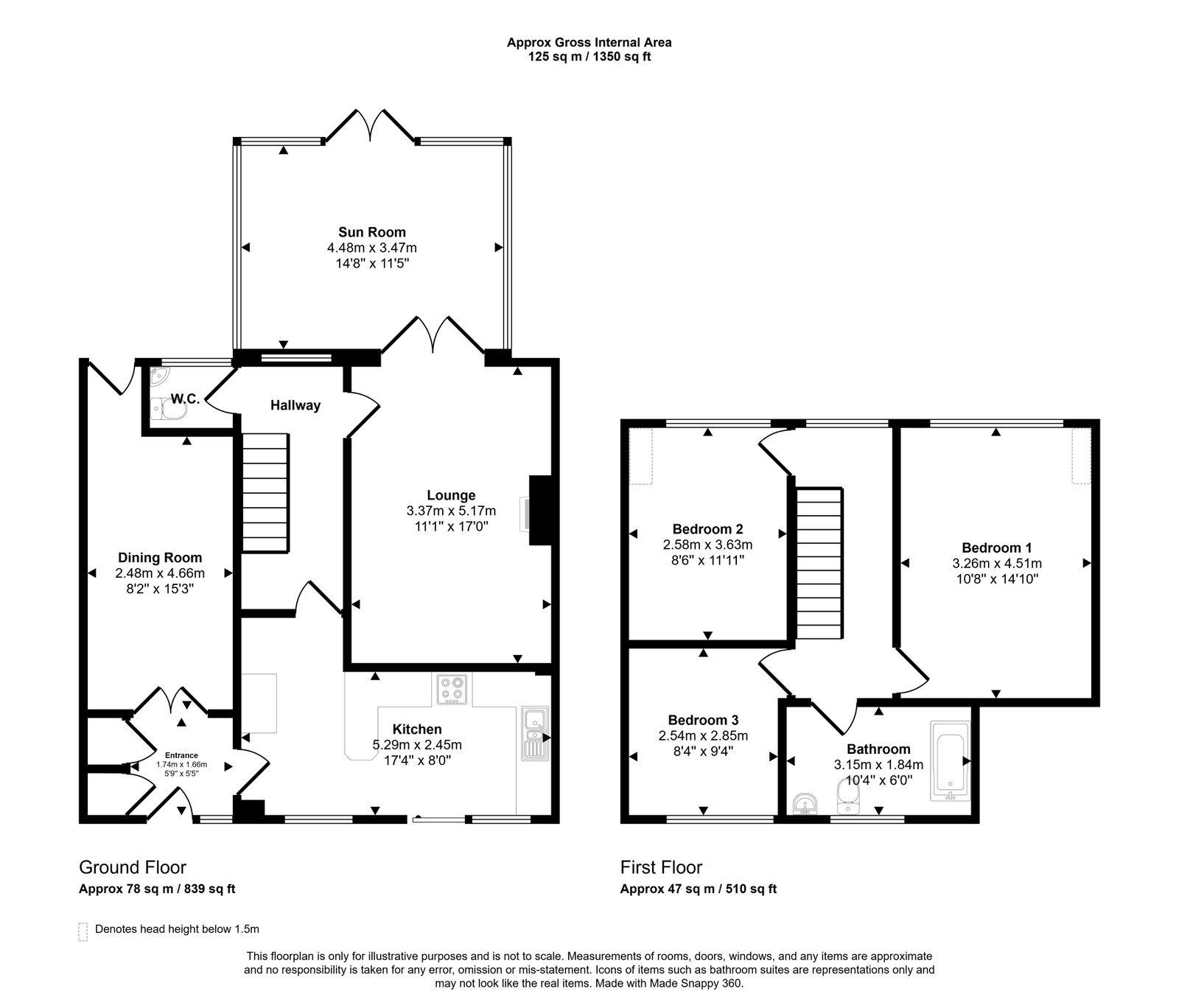 3 bed semi-detached house for sale in Cambrian Walk, Rhyl - Property floorplan