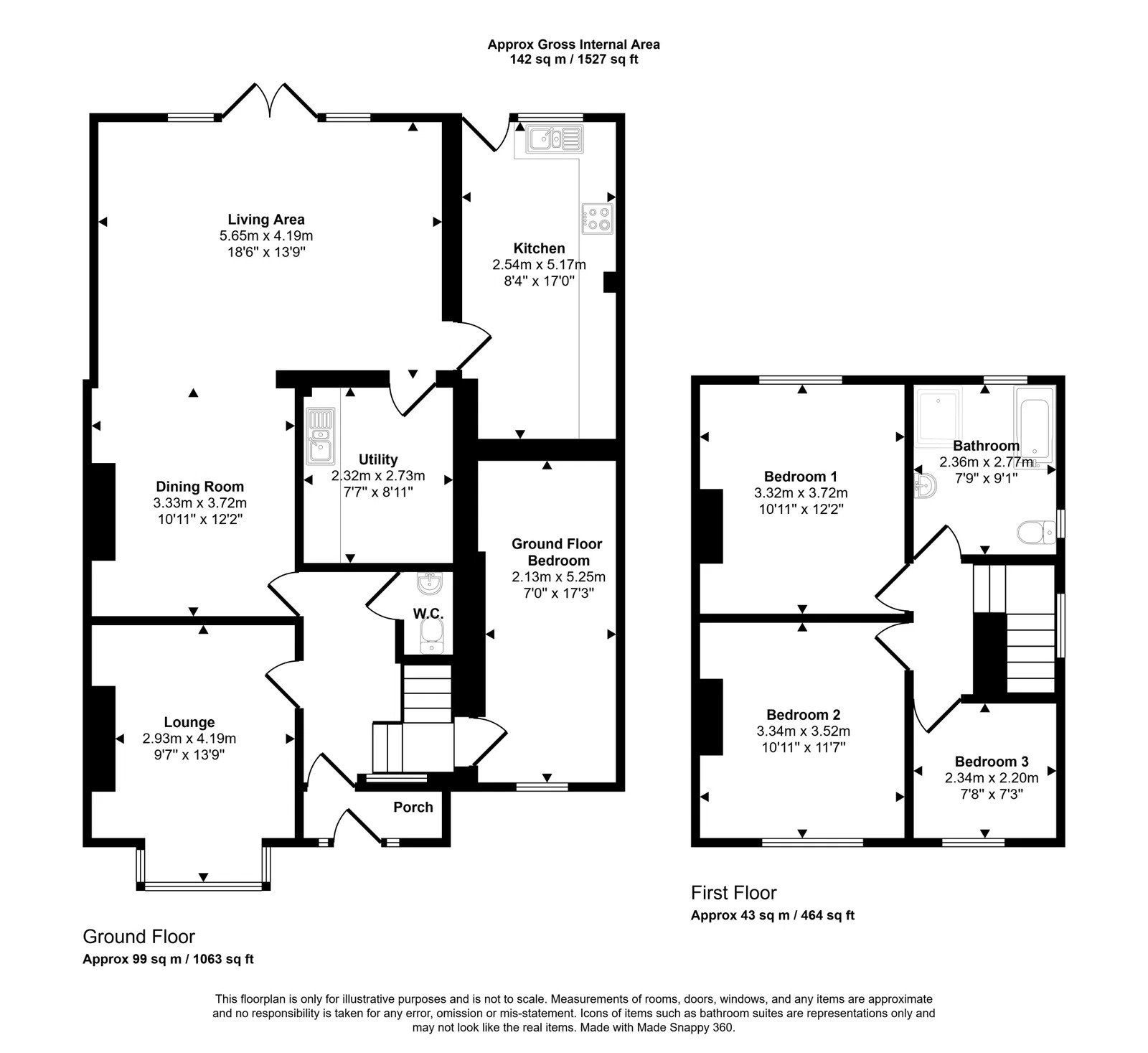 4 bed semi-detached house for sale in Princes Avenue, Prestatyn, LL19 8RW - Property floorplan
