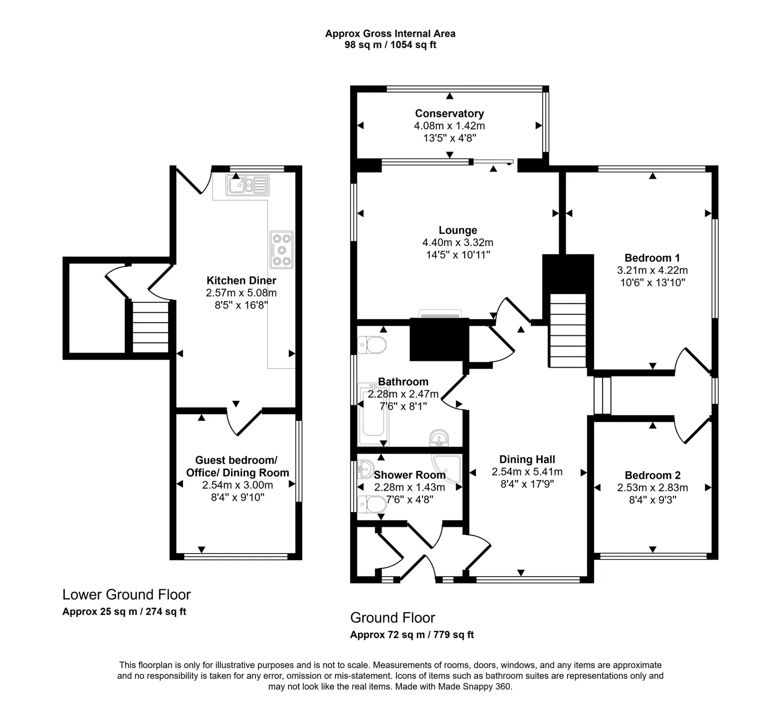 2 bed detached house for sale in The Avenue, Prestatyn, LL19 9RE - Property floorplan