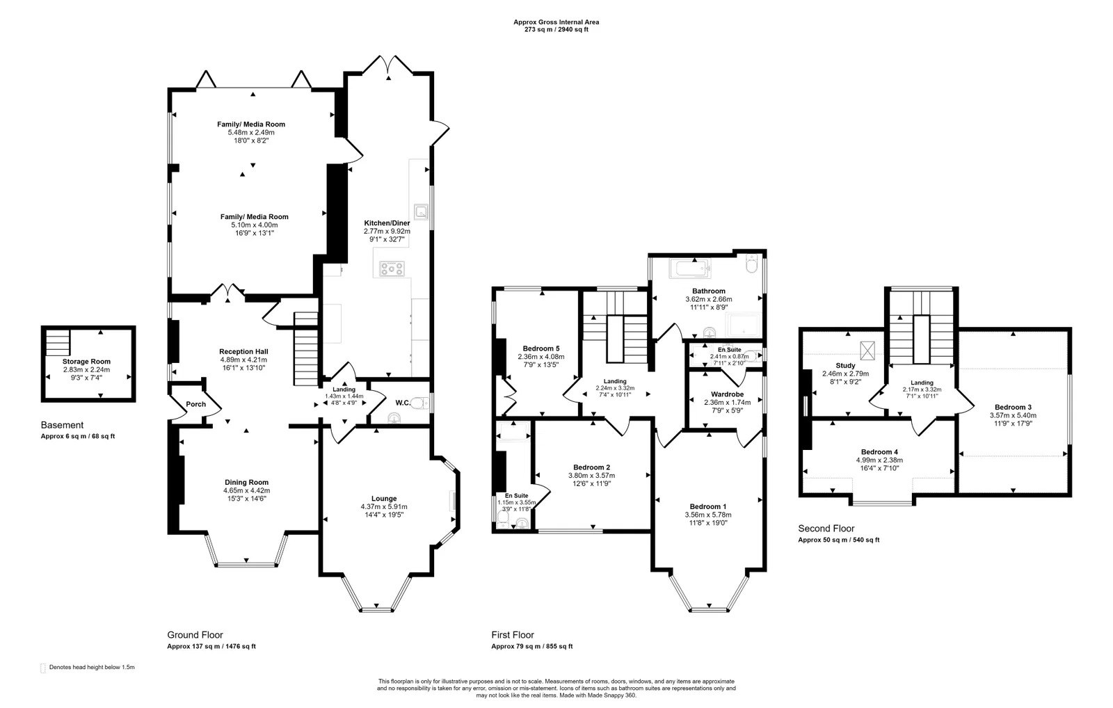 5 bed detached house for sale in Aberconway Road, Prestatyn, LL19 9HH - Property floorplan