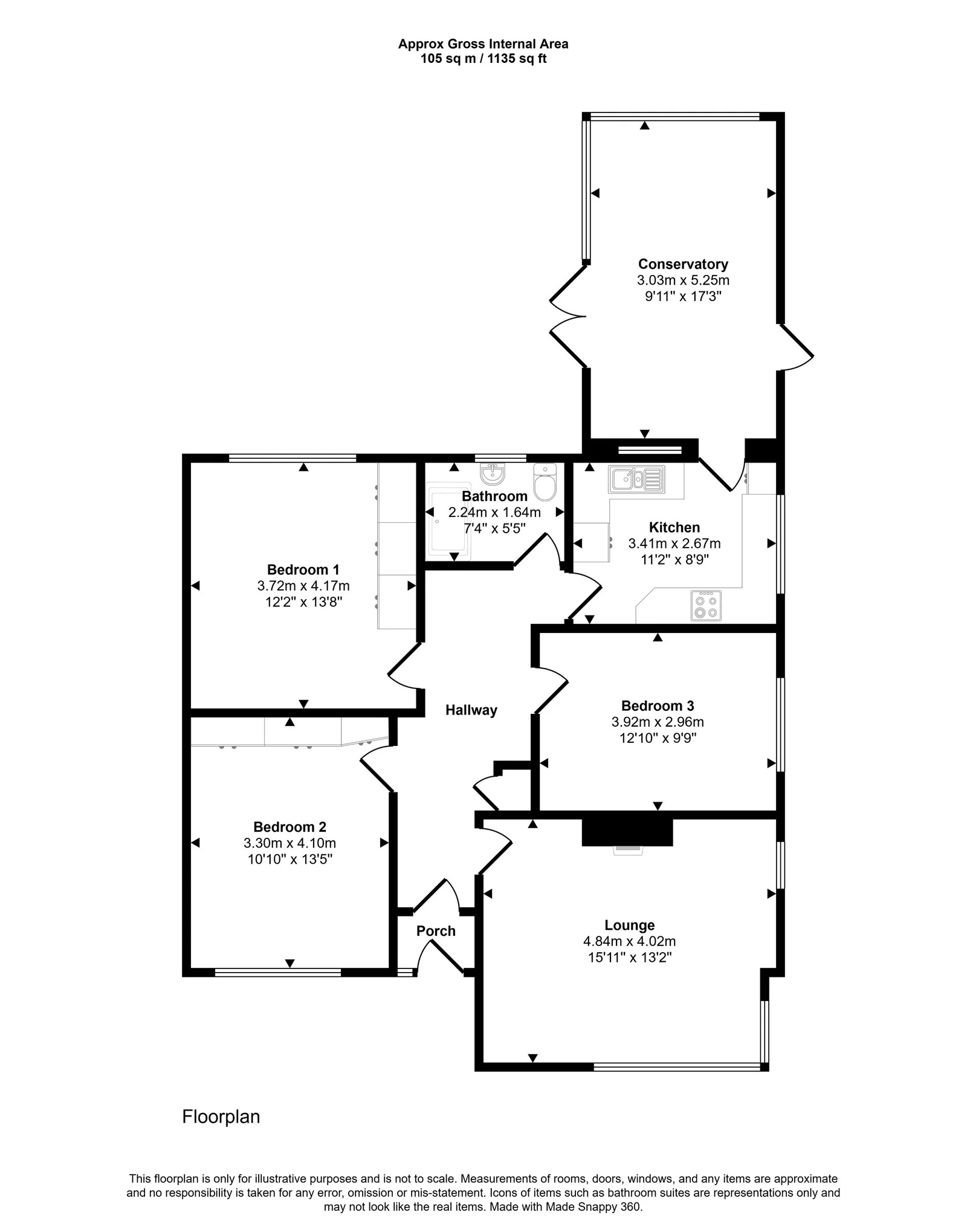 3 bed detached bungalow for sale in Ffordd Nant, Rhuddlan, LL18 2SW - Property floorplan