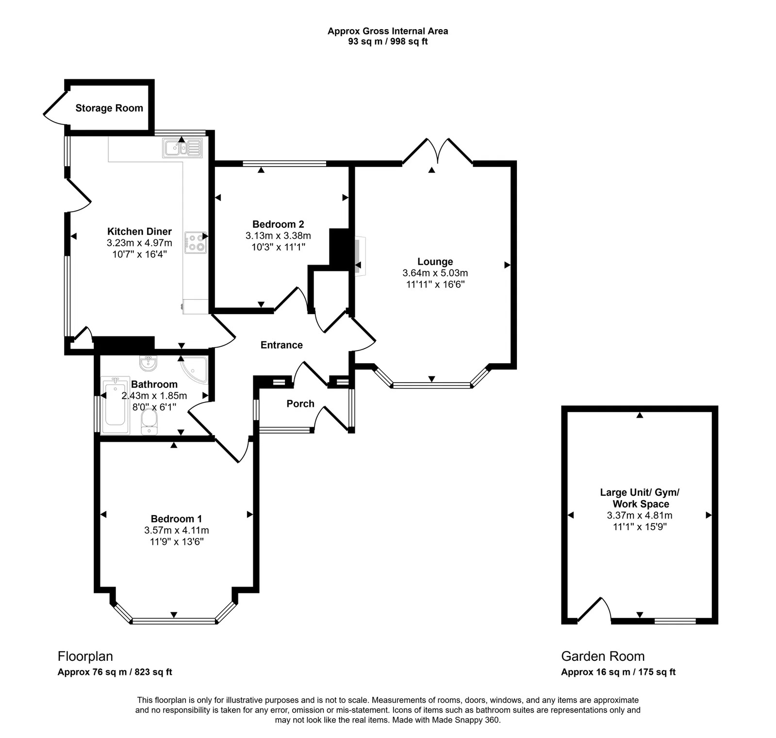 2 bed detached bungalow for sale in Lower Foel Road, Dyserth, LL18 6AT - Property floorplan
