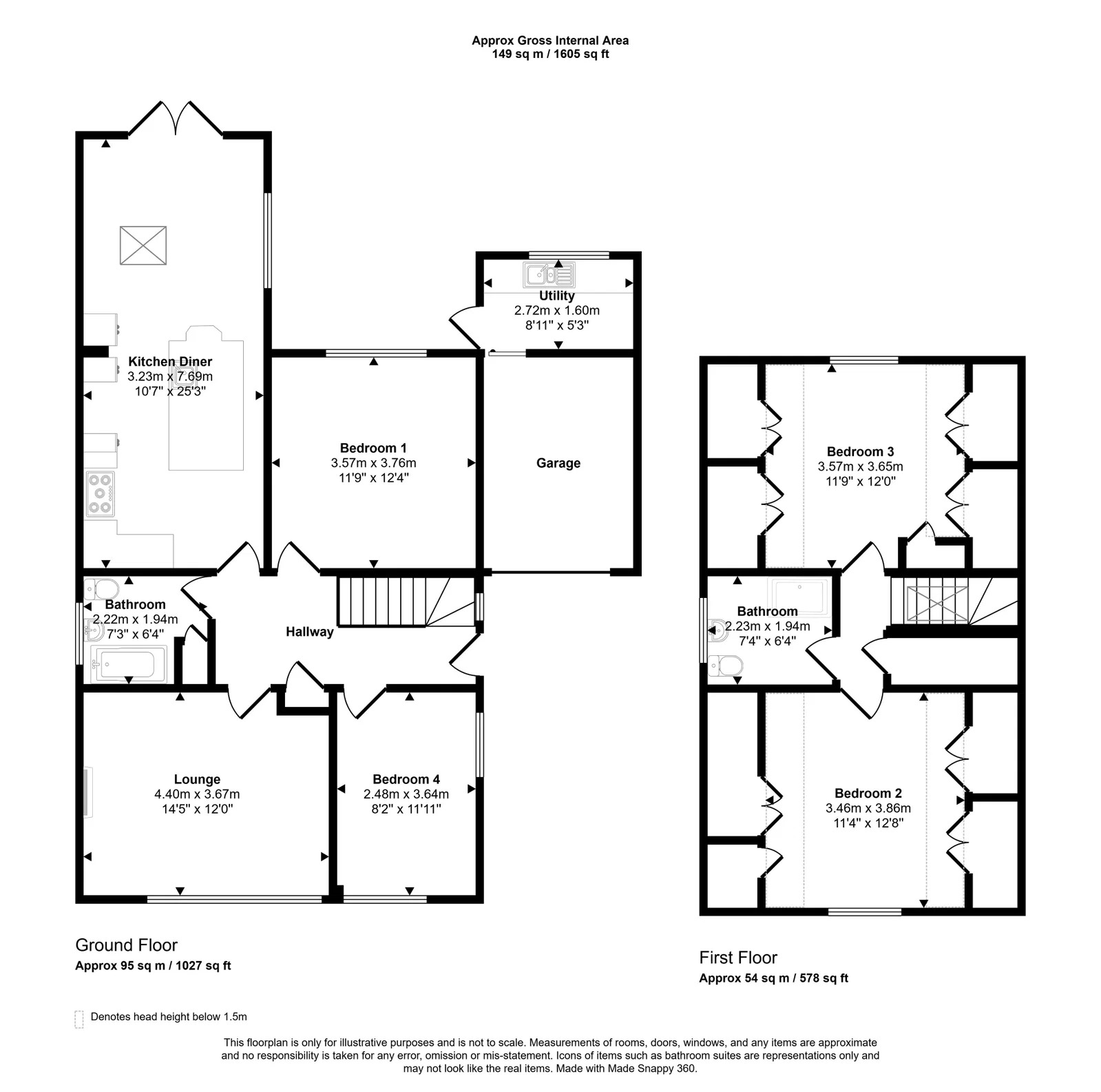 4 bed detached bungalow for sale in Nant Close, Rhuddlan - Property floorplan