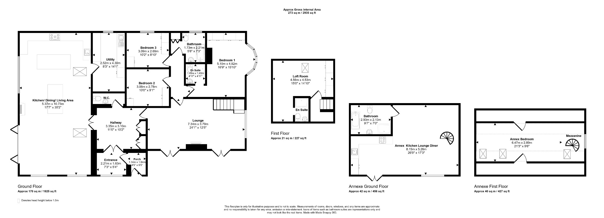 4 bed detached bungalow for sale in Ogwen Avenue, Kinmel Bay, LL18 5ER - Property floorplan