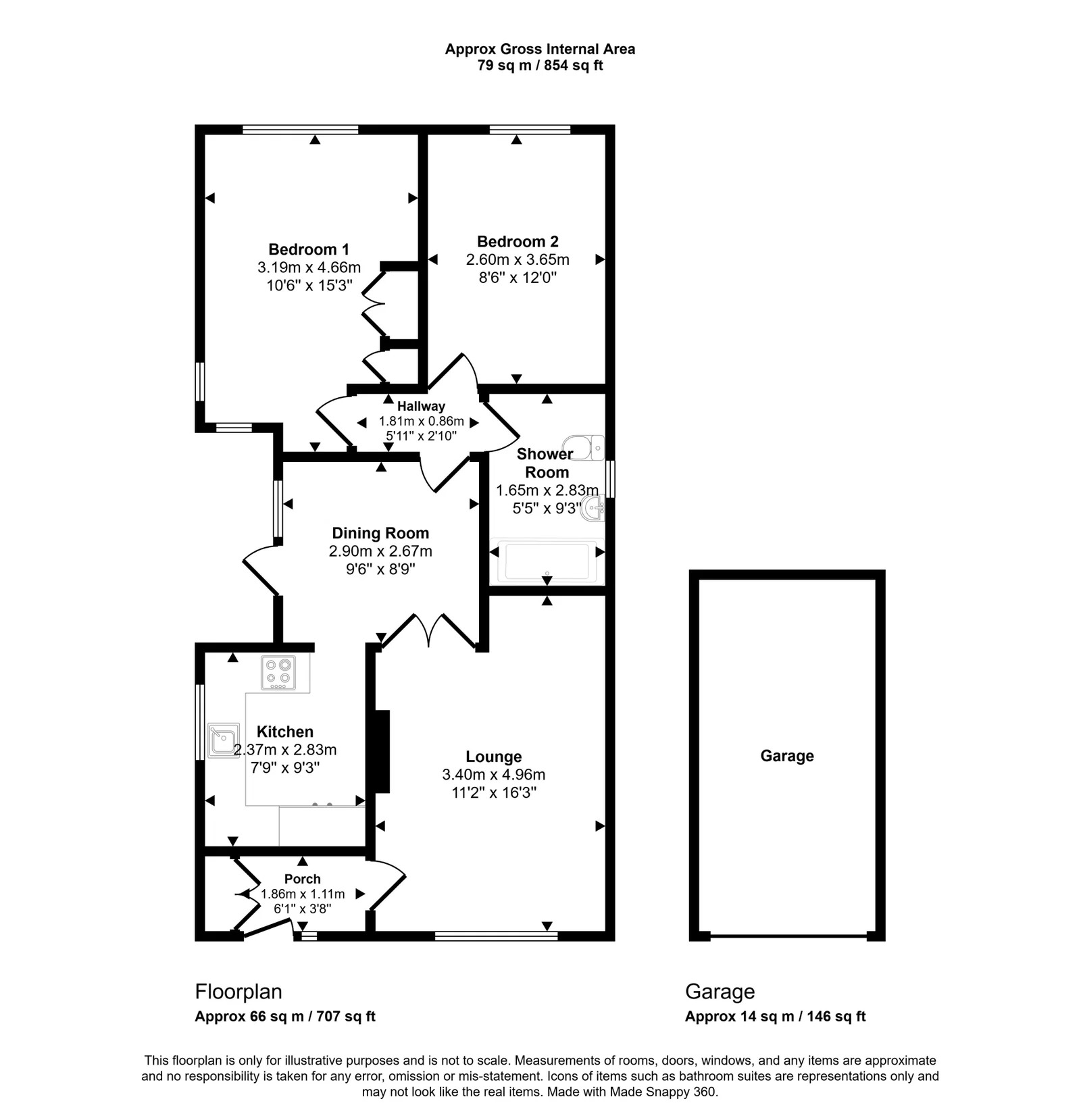 2 bed detached bungalow for sale in Lon Celynnen, Rhyl, LL18 4LZ - Property floorplan