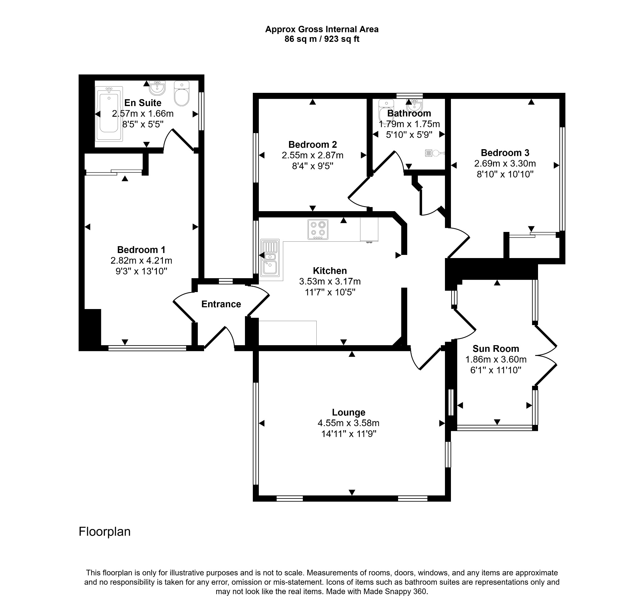 3 bed detached bungalow for sale in Dyserth Road, Rhyl, LL18 4DT - Property floorplan