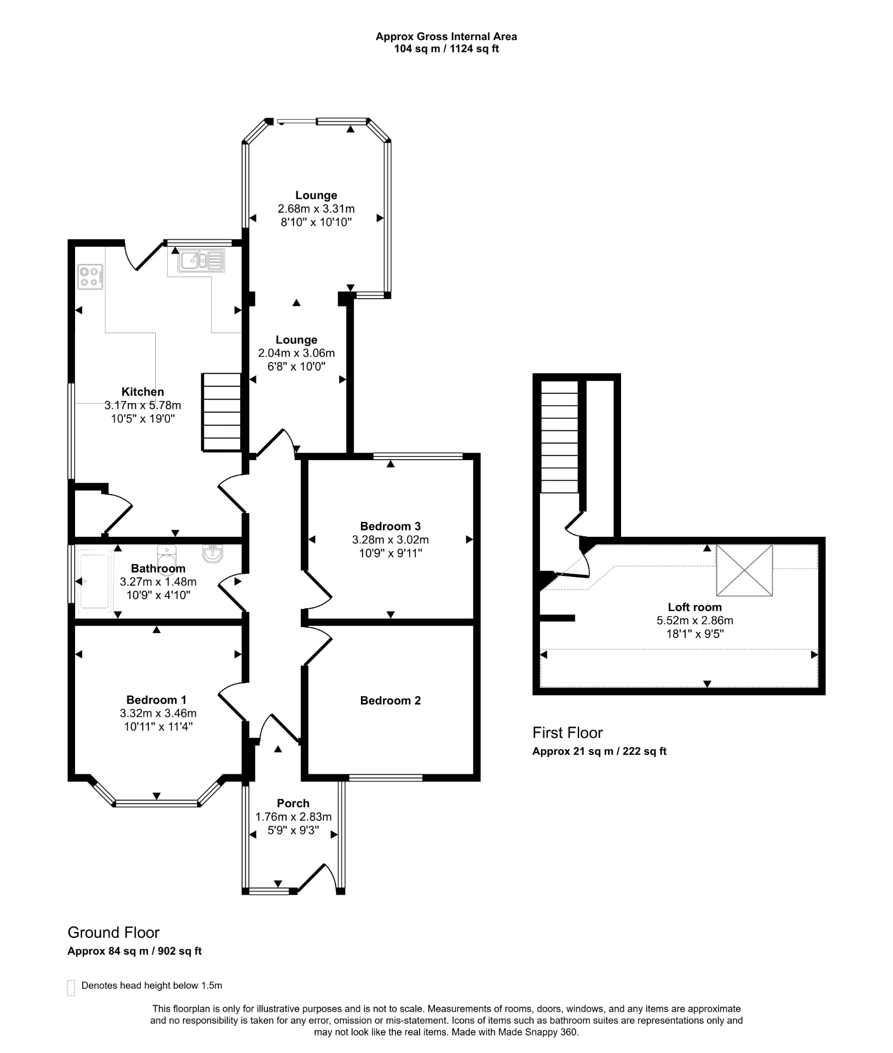 3 bed bungalow for sale in 78 Victoria Road West, Prestatyn, Denbighshire, LL19 7AF - Property floorplan