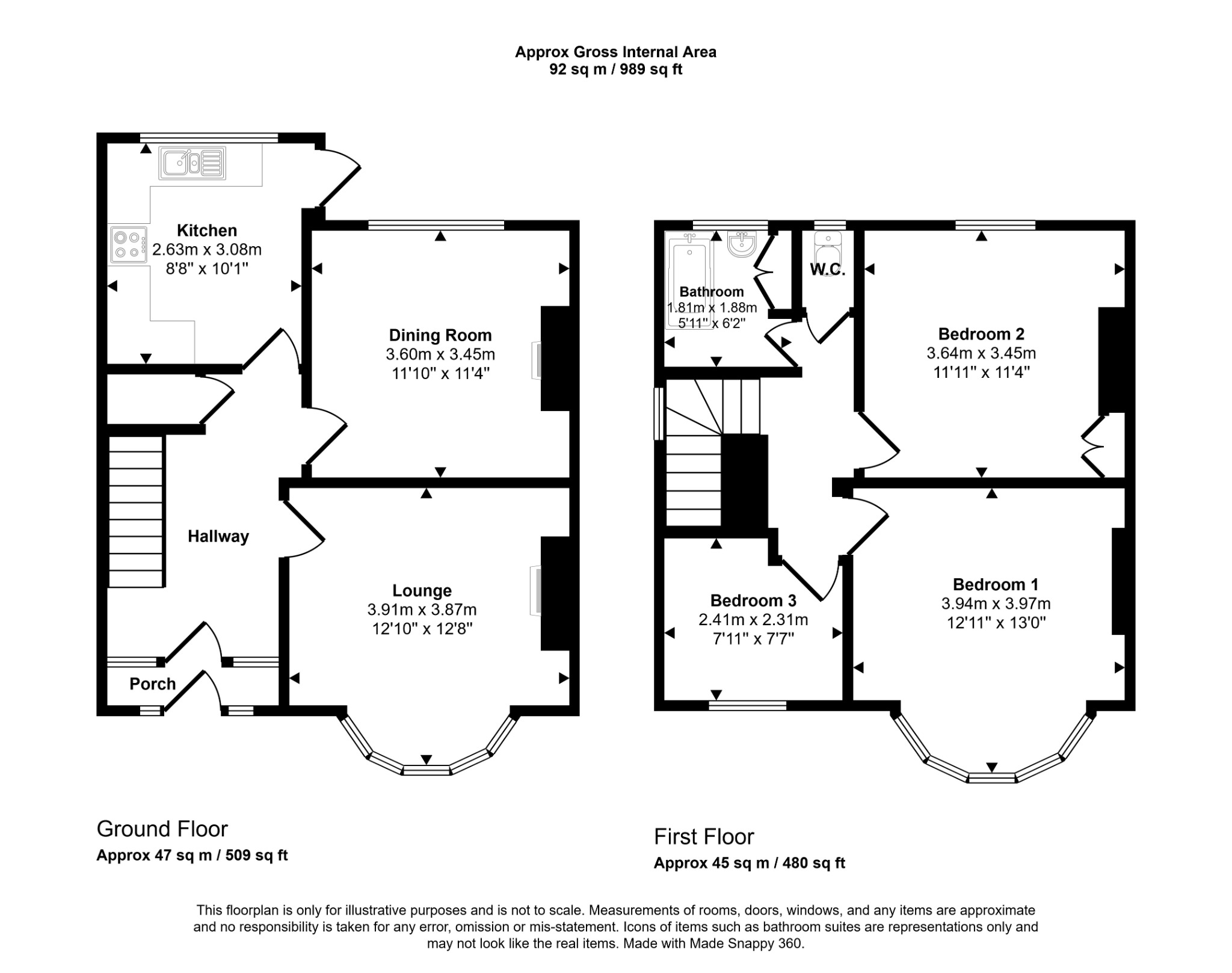 3 bed semi-detached house for sale in Hillside Avenue, Old Colwyn, LL29 9UB - Property floorplan