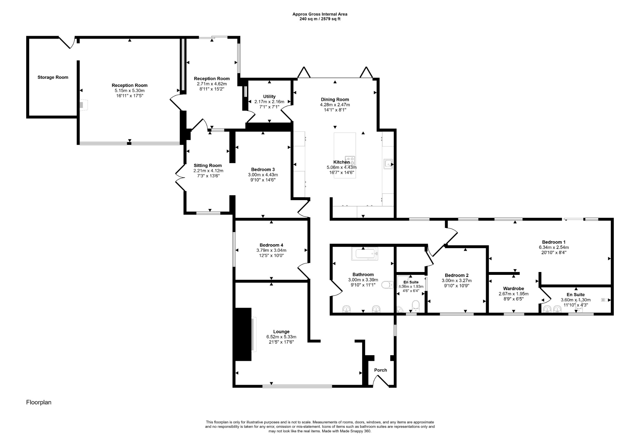 4 bed detached bungalow for sale in Towyn Way East, Towyn, Abergele, Conwy, LL22 - Property floorplan
