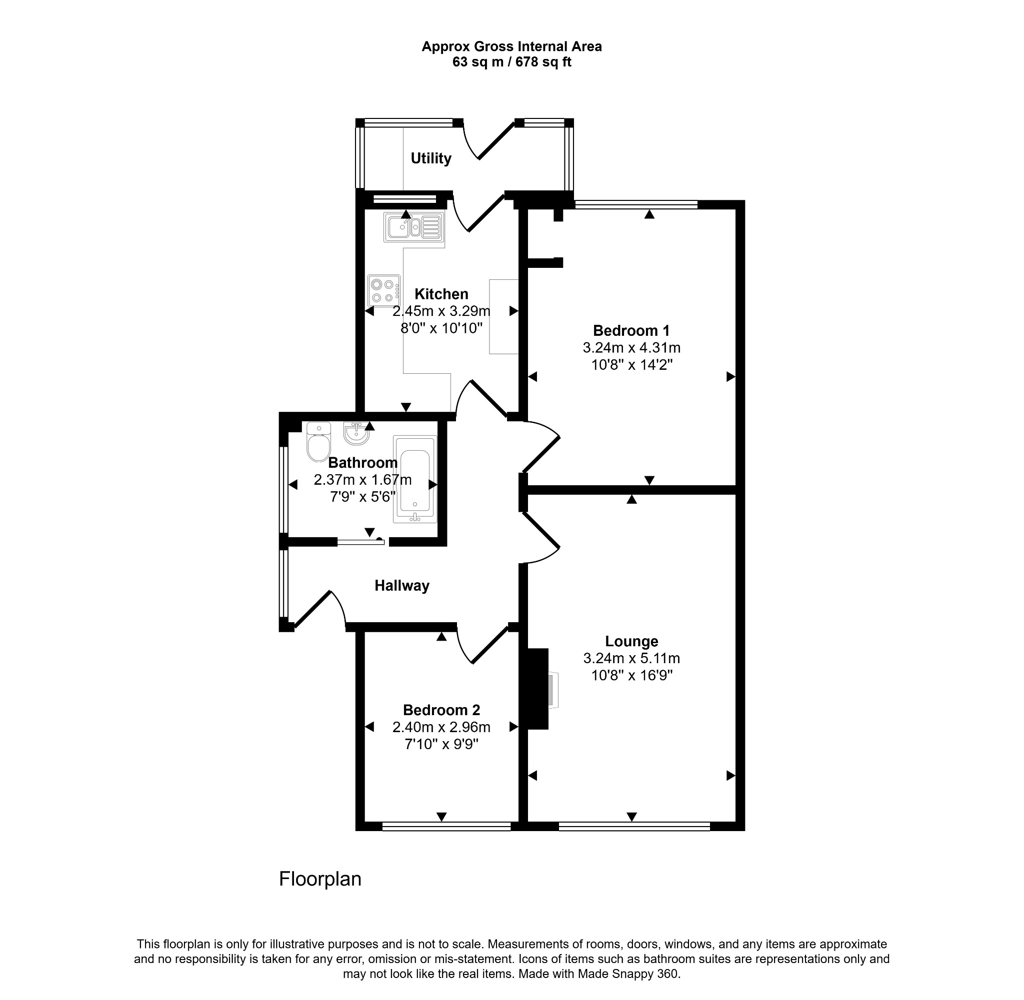 2 bed semi-detached bungalow for sale in 39 St. Chads Way, Prestatyn, Denbighshire, LL19 8SN - Property floorplan