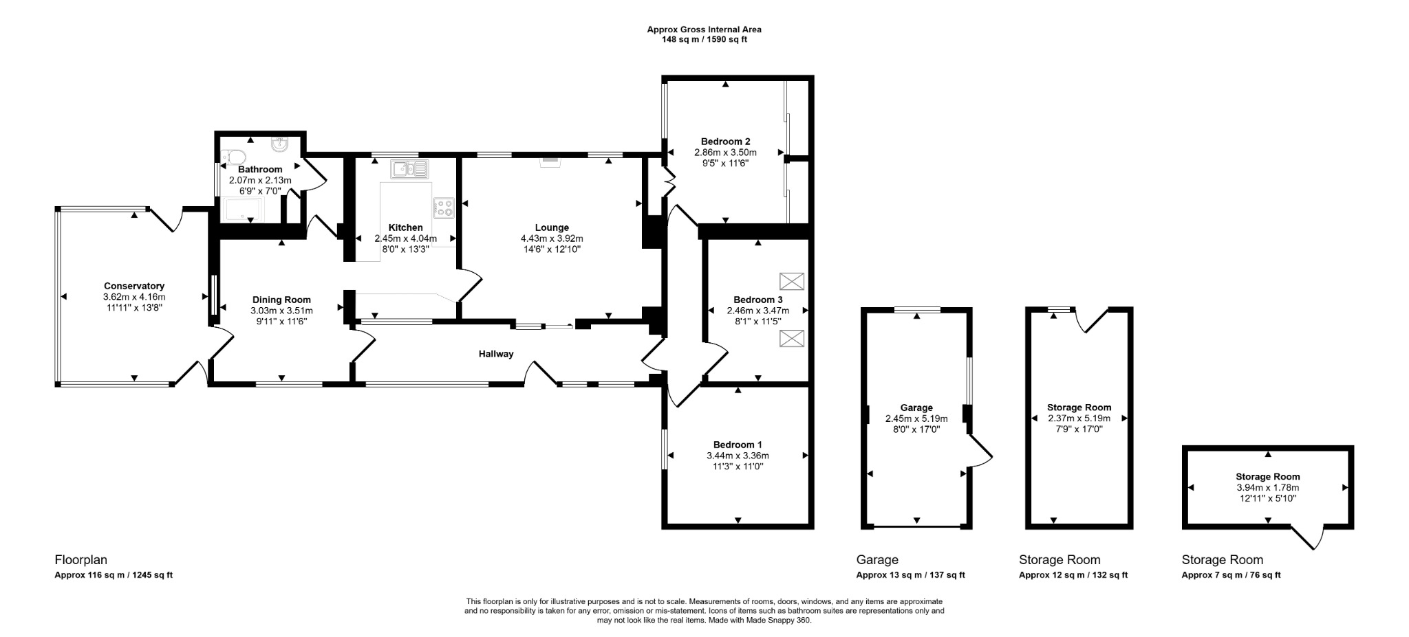 3 bed detached bungalow for sale in Bryn Y Felin, Dyserth. LL18 6AE - Property floorplan
