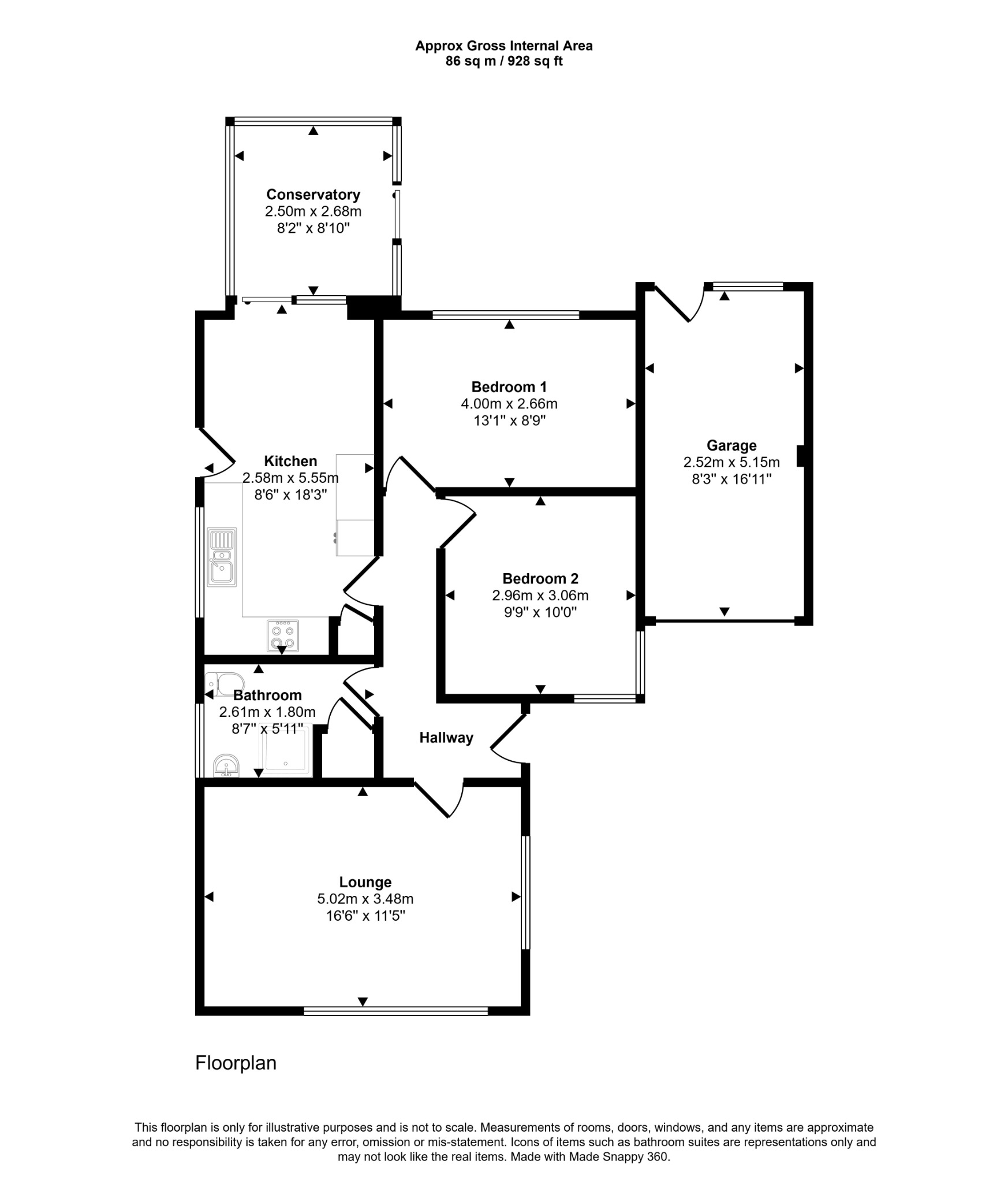 2 bed detached bungalow for sale in 12 Llys Clwyd, St. Asaph, Denbighshire, LL17 0UA - Property floorplan