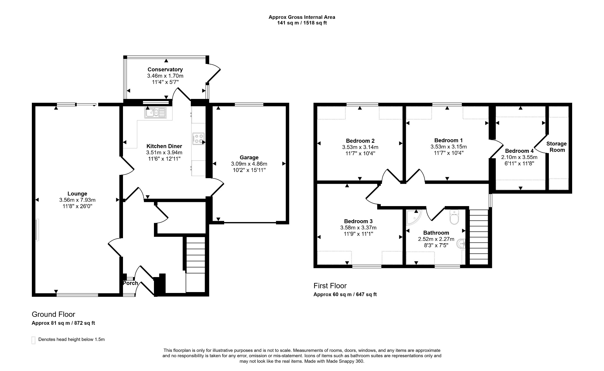 3 bed detached house for sale in Trefnant, Denbigh, Denbighshire, LL16 - Property floorplan