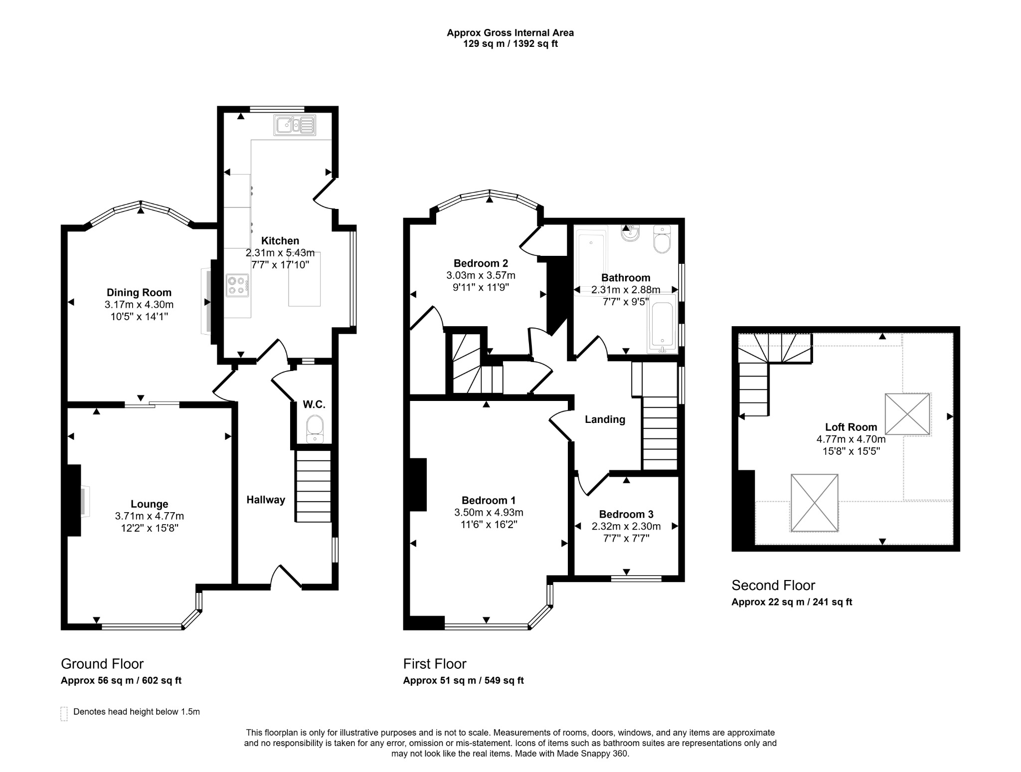 3 bed semi-detached house for sale in Elmsway Drive, Prestatyn,  LL19 8SR - Property floorplan