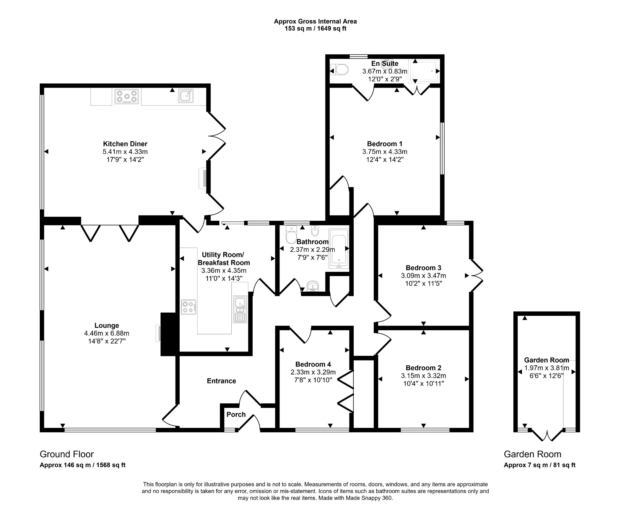 4 bed detached bungalow for sale in 11 Cilgant Eglwys Wen, Bodelwyddan, Denbighshire, LL18 5US - Property floorplan