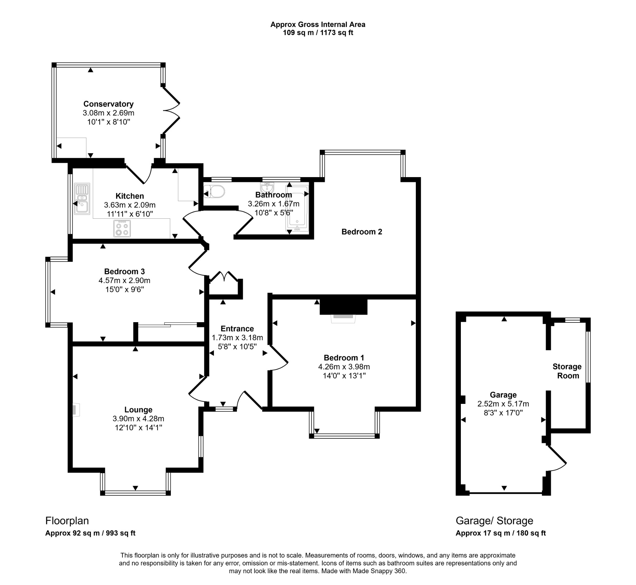 3 bed detached bungalow for sale in Russell Court, Rhyl, Denbighshire, LL18 - Property floorplan