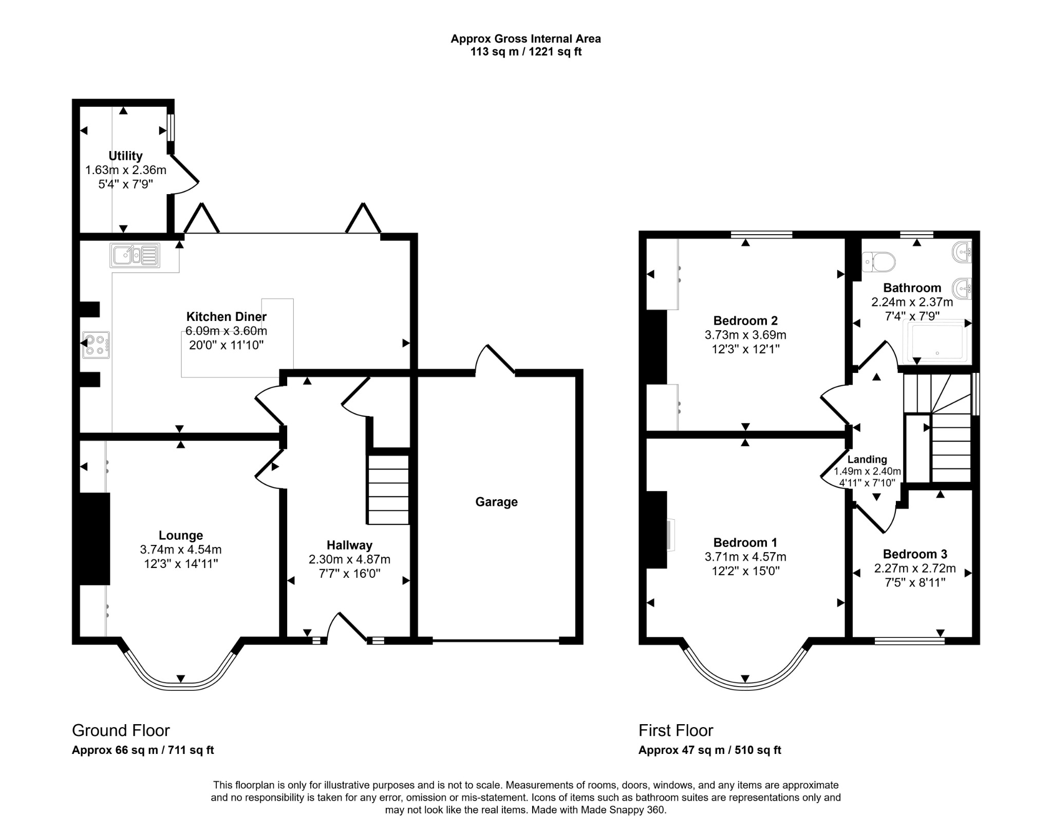 3 bed semi-detached house for sale in Rhyl, Denbighshire, LL18 - Property floorplan