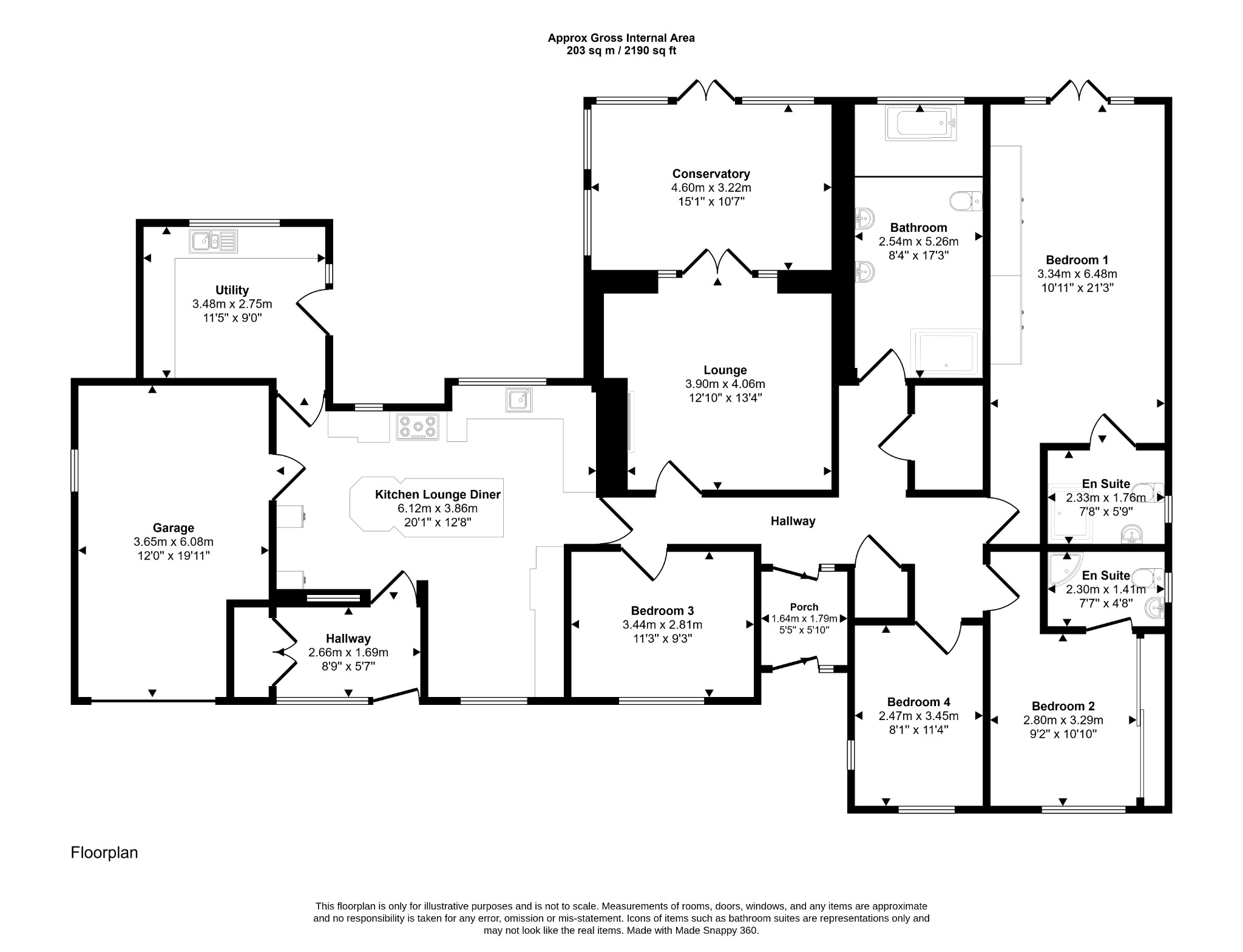 4 bed detached bungalow for sale in The Sycamores, Sarn, Holywell, Flintshire, CH8 9DE - Property floorplan