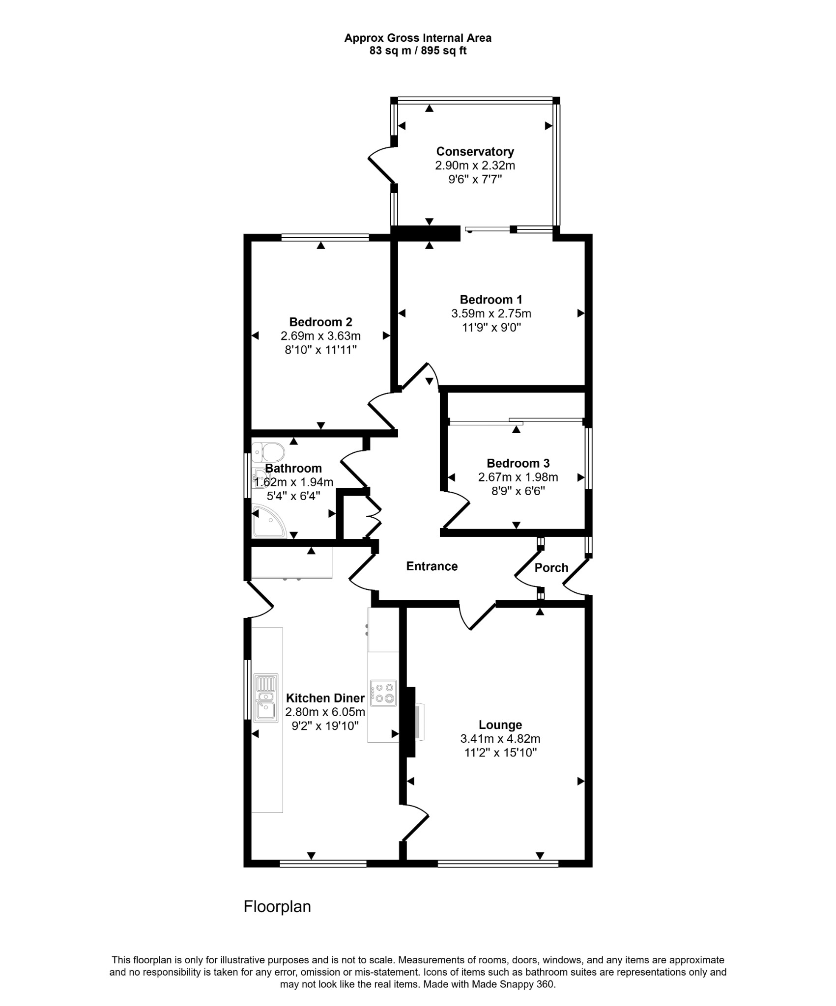 3 bed bungalow for sale in 5, Rhodfa Anwyl, Rhuddlan, LL18 2SQ - Property floorplan