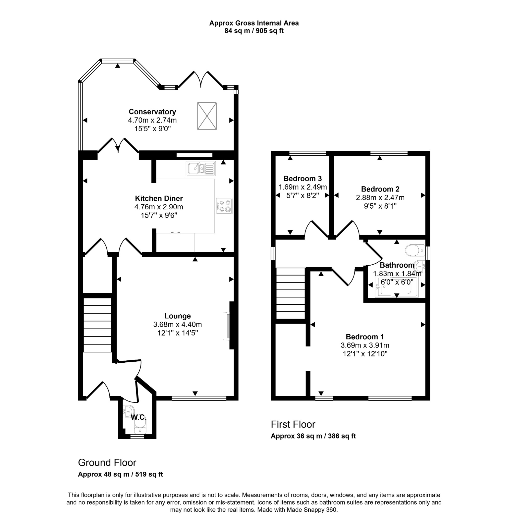 3 bed detached house for sale in Maes Y Gog, Rhyl, Denbighshire, LL18 4QA - Property floorplan
