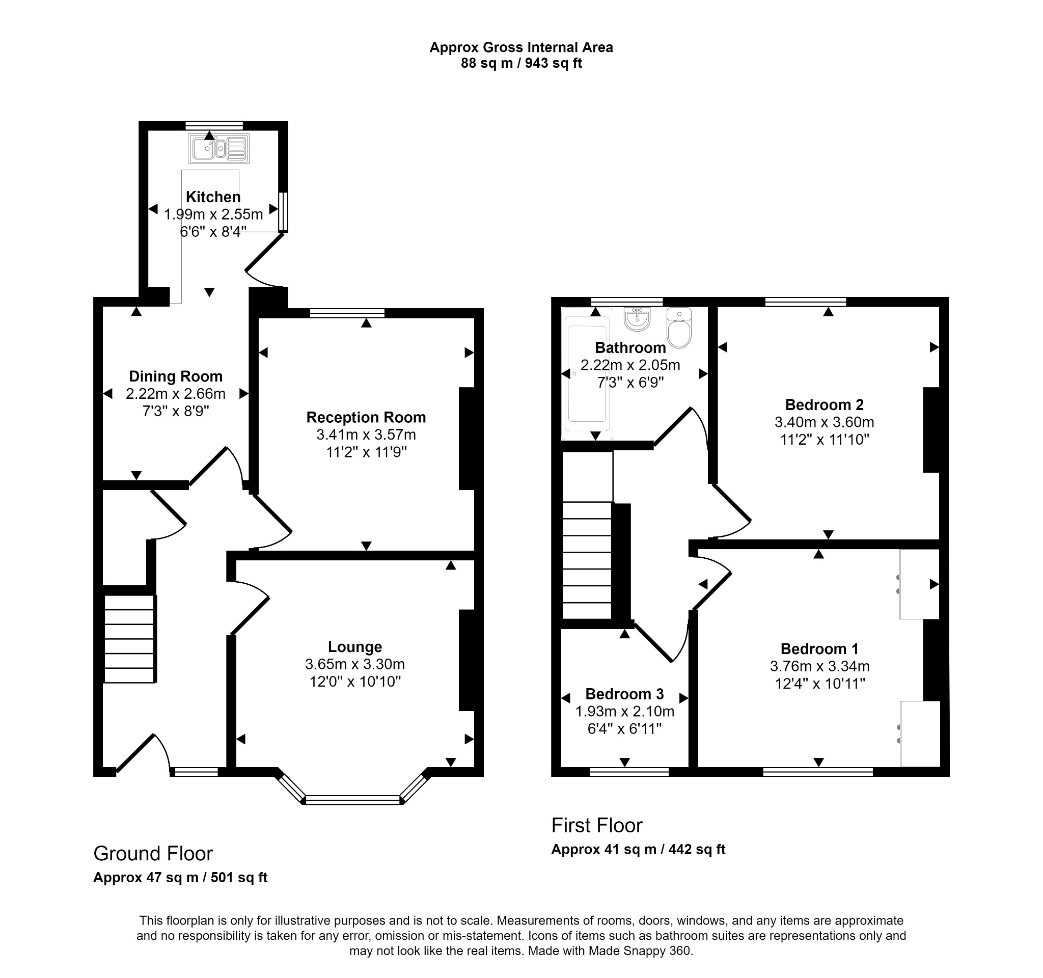 3 bed semi-detached house for sale in Cefn Dre, Gele Avenue, Abergele, Conwy, LL22 7BB - Property floorplan