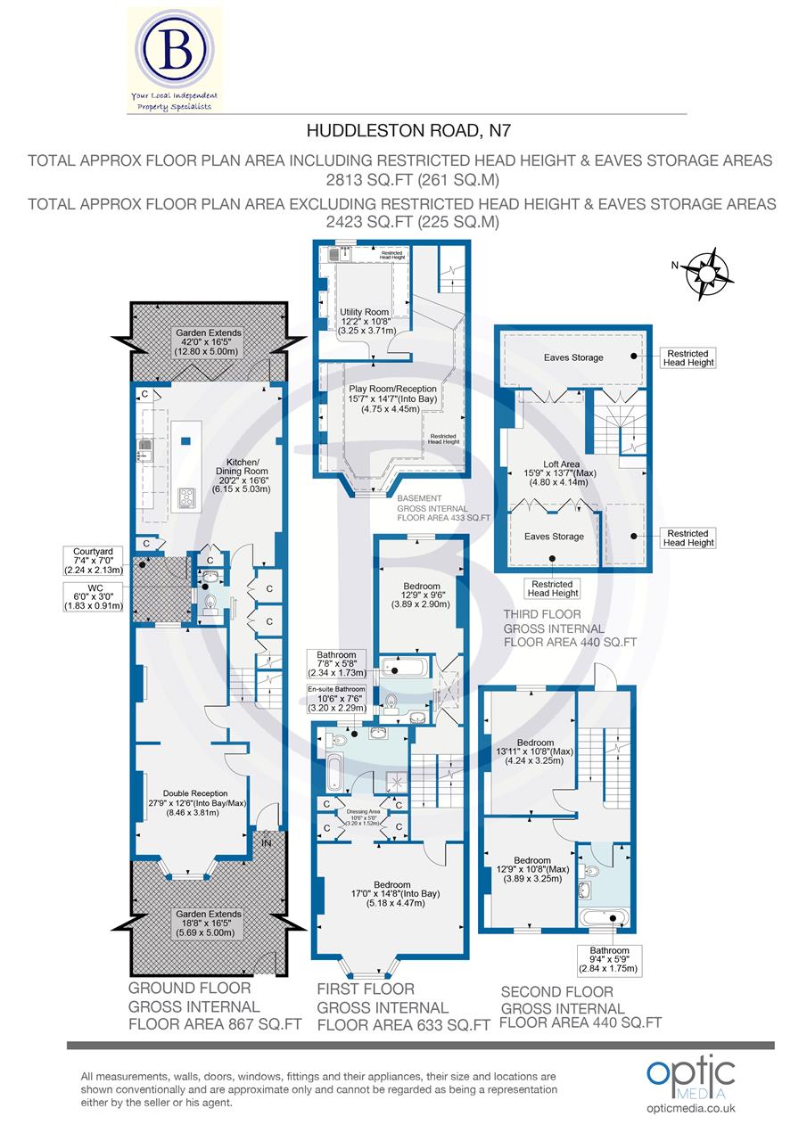 4 bed house for sale in Huddleston Road - Property Floorplan