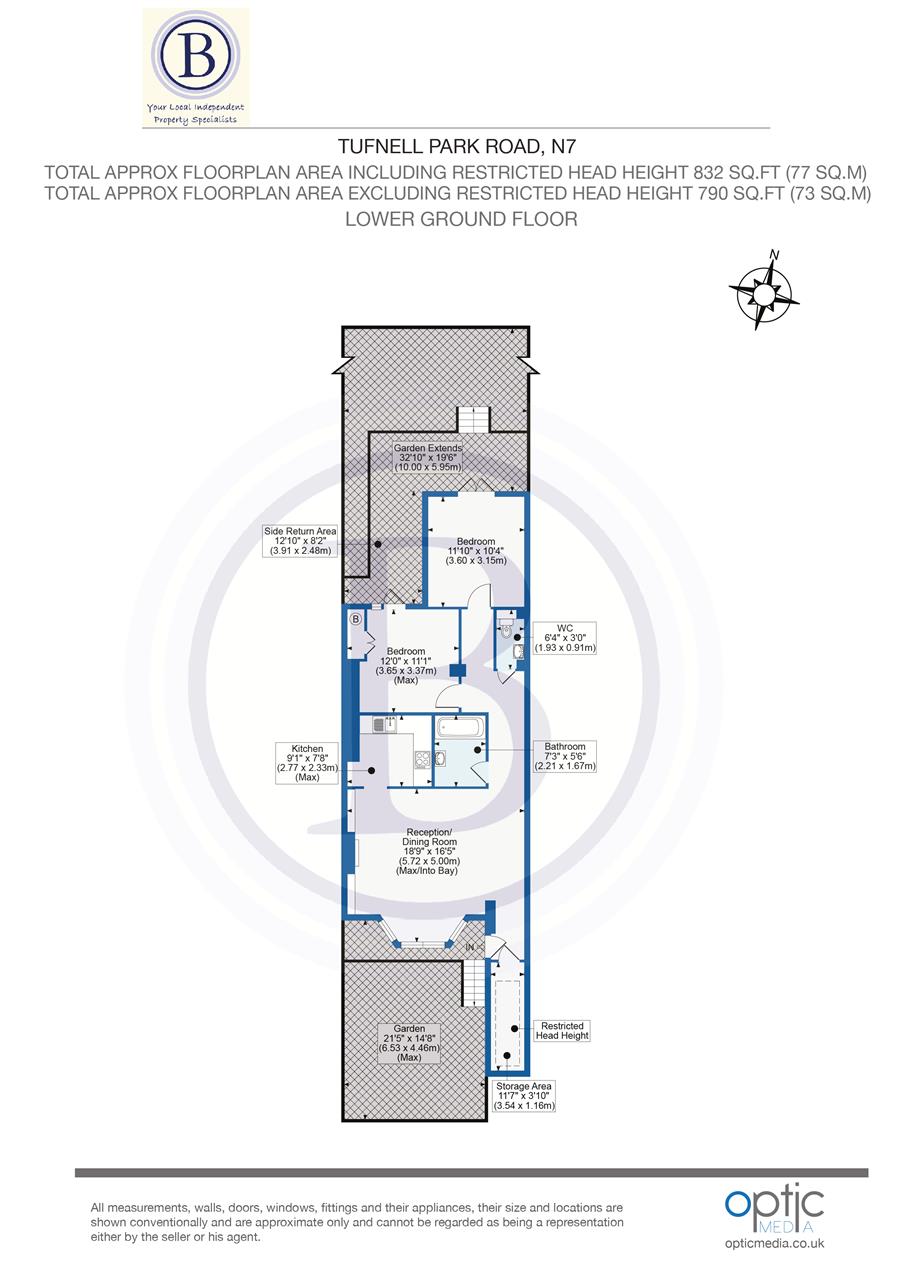 2 bed flat for sale in Tufnell Park Road - Property Floorplan