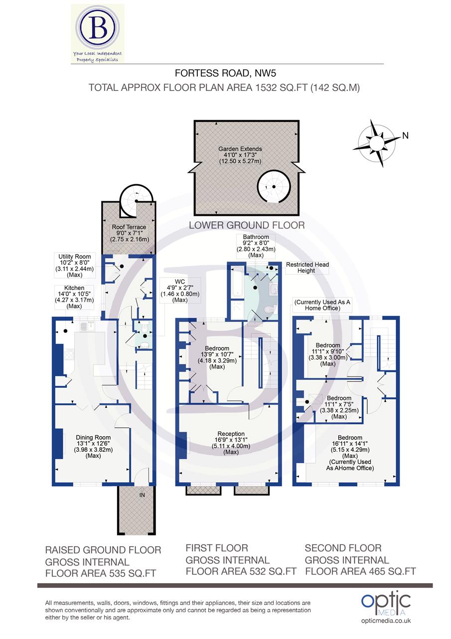 4 bed maisonette for sale in Fortess Road - Property Floorplan