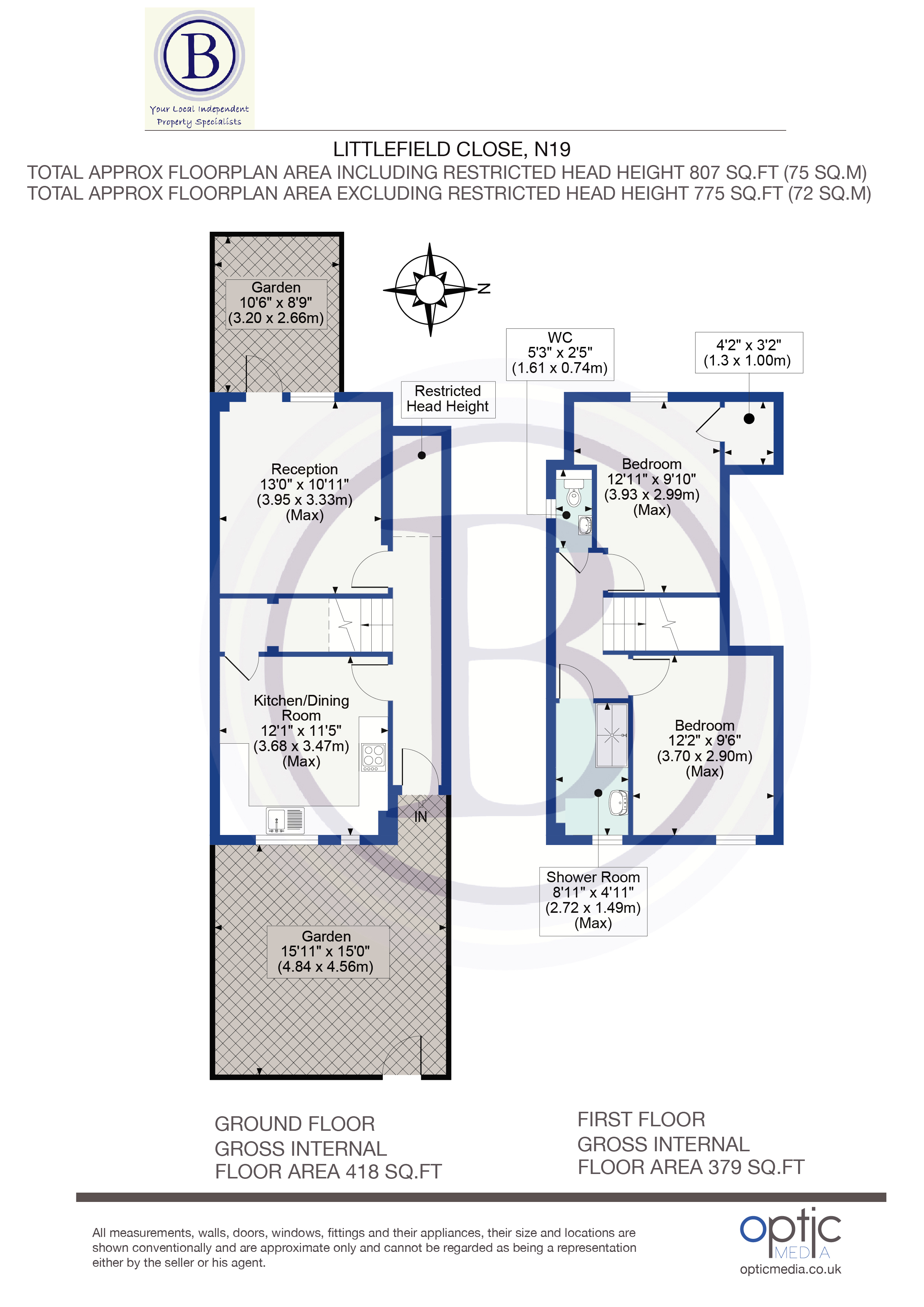 2 bed flat for sale in Littlefield Close - Property Floorplan