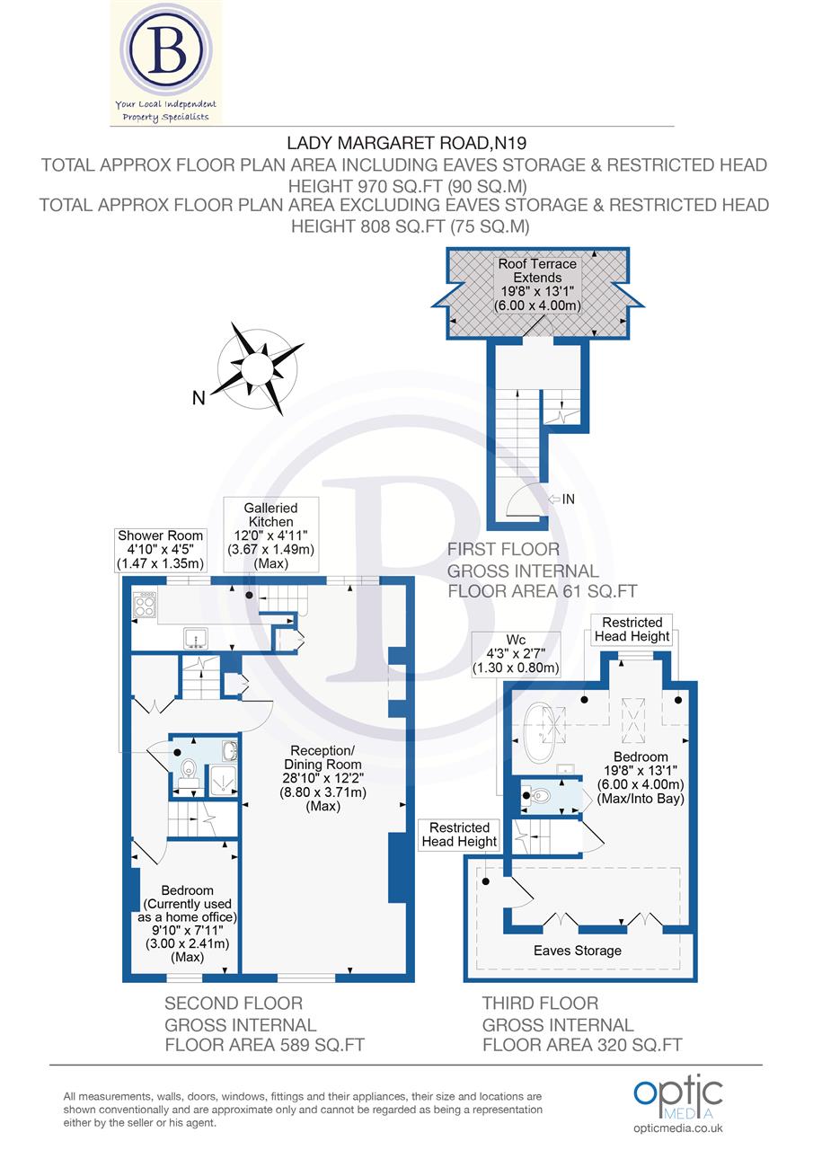 2 bed flat for sale in Lady Margaret Road - Property Floorplan