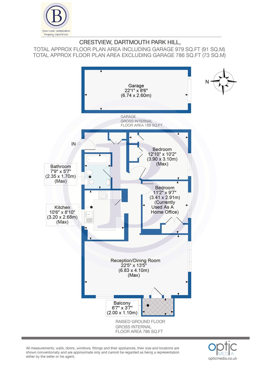 2 bed flat for sale in Dartmouth Park Hill - Property Floorplan