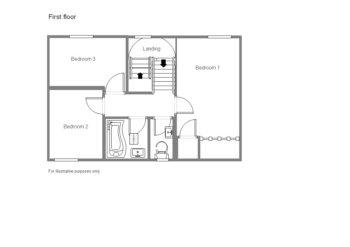 3 bed terraced house to rent in Elm Close - Property Floorplan