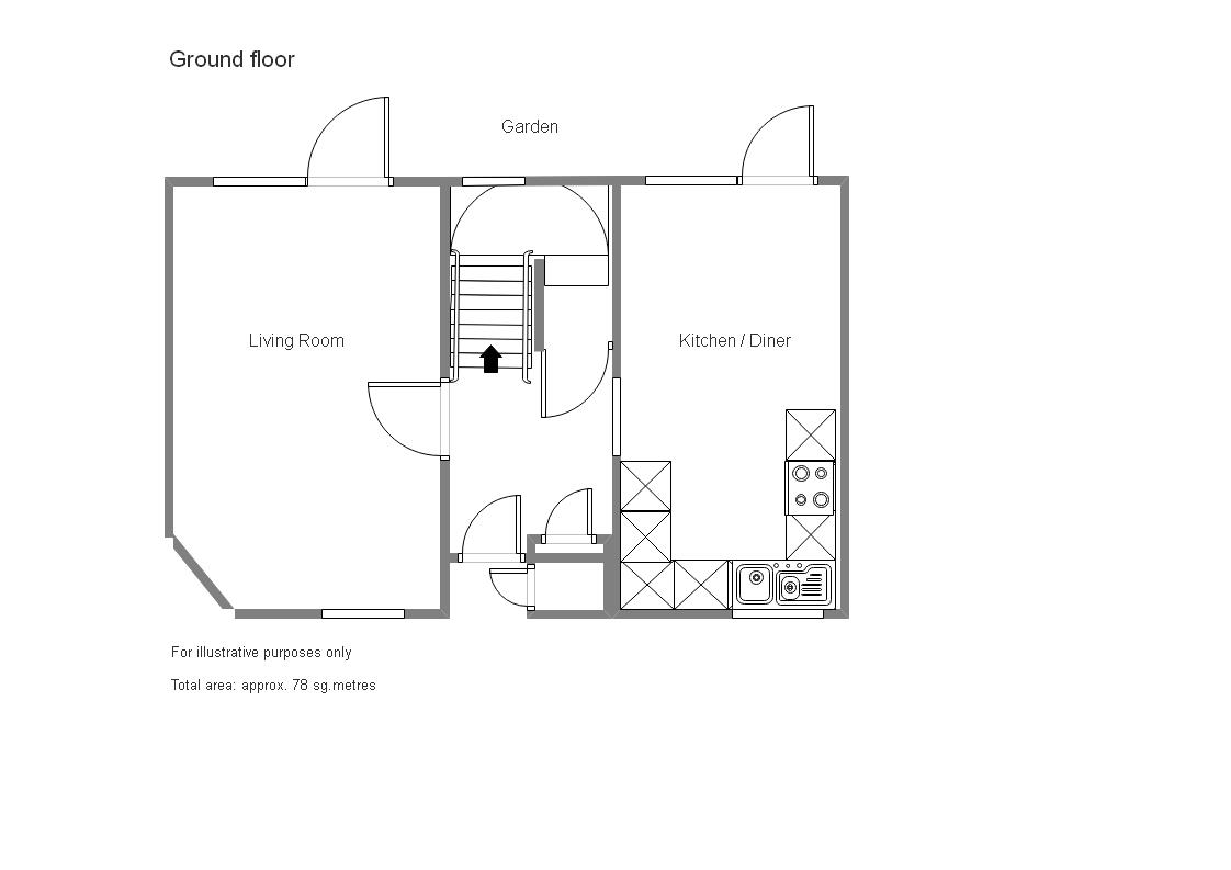 3 bed terraced house to rent in Elm Close - Property Floorplan