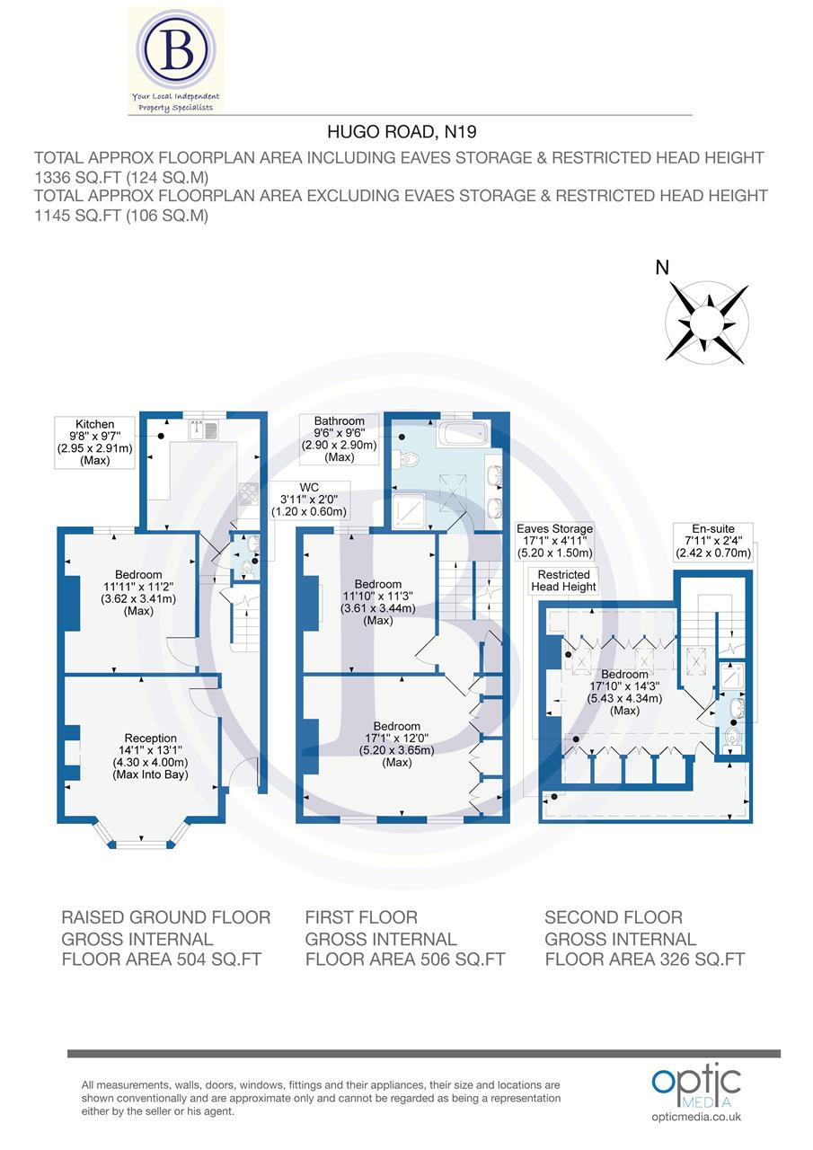 4 bed maisonette for sale in Hugo Road - Property Floorplan