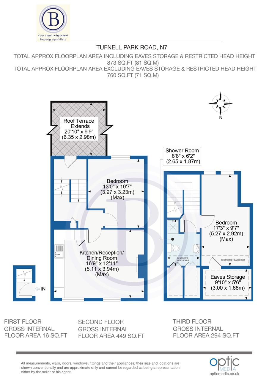 2 bed flat for sale in Tufnell Park Road - Property Floorplan