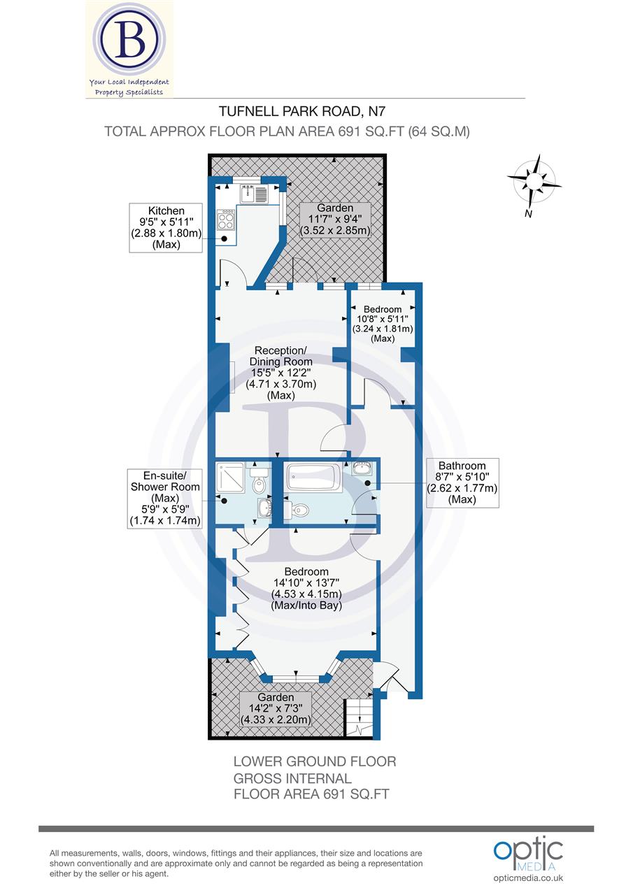 2 bed flat for sale in Tufnell Park Road - Property Floorplan