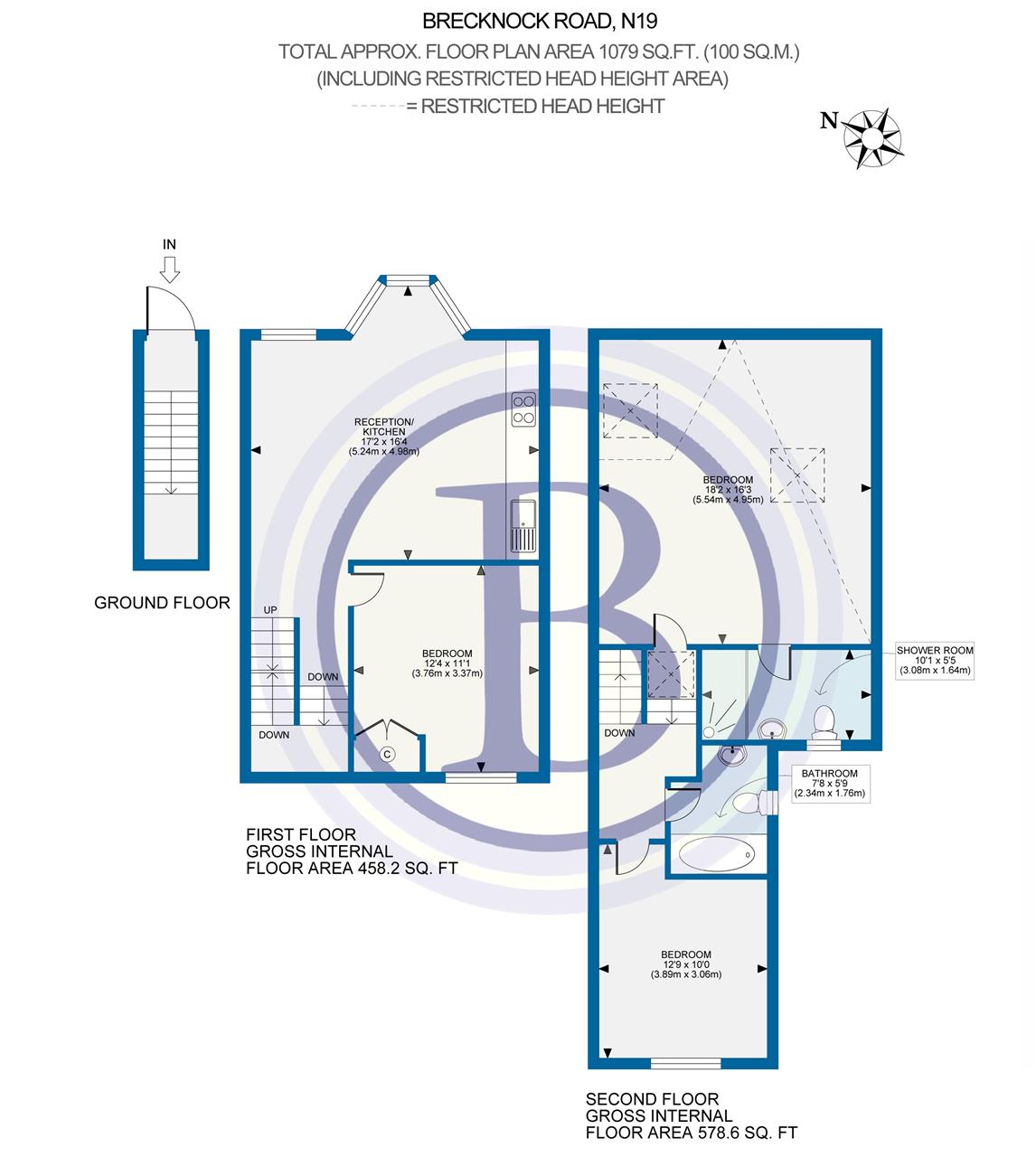 3 bed flat for sale in Brecknock Road - Property Floorplan