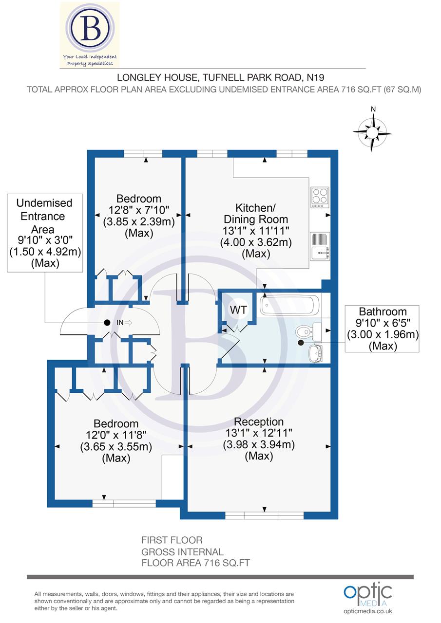 2 bed flat for sale in Tufnell Park Road - Property Floorplan
