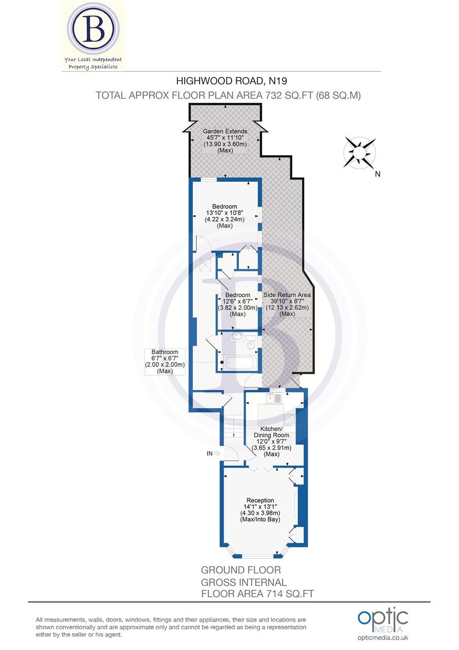 2 bed flat for sale in Highwood Road - Property Floorplan